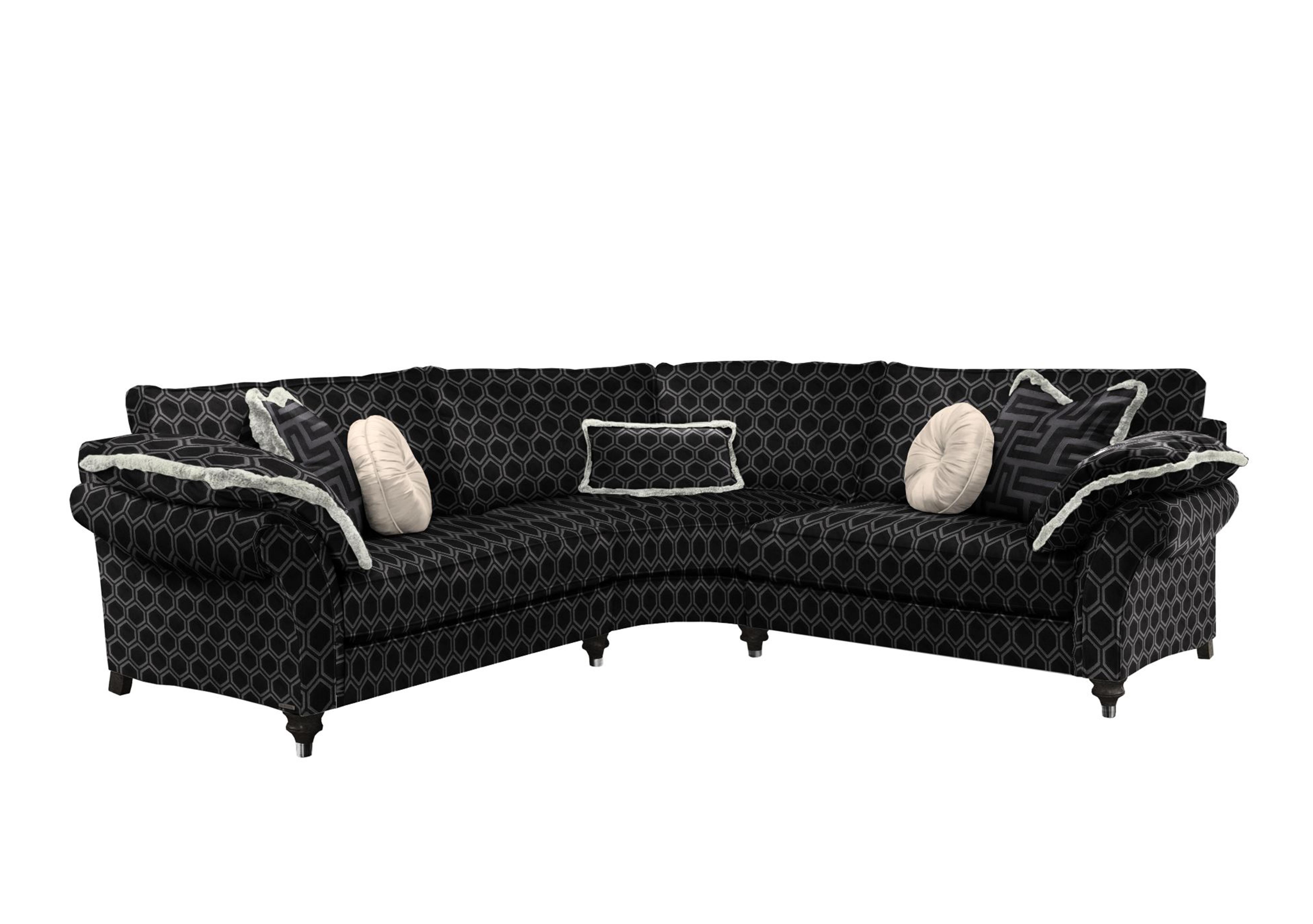 Princeton Ruched Small Corner Sofa in Ophelia Onyx-Onyx Eby/Stl on Furniture Village