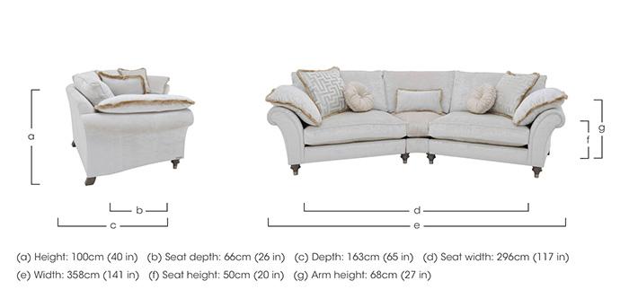 Princeton Ruched Grande Wedge Sofa in  on Furniture Village