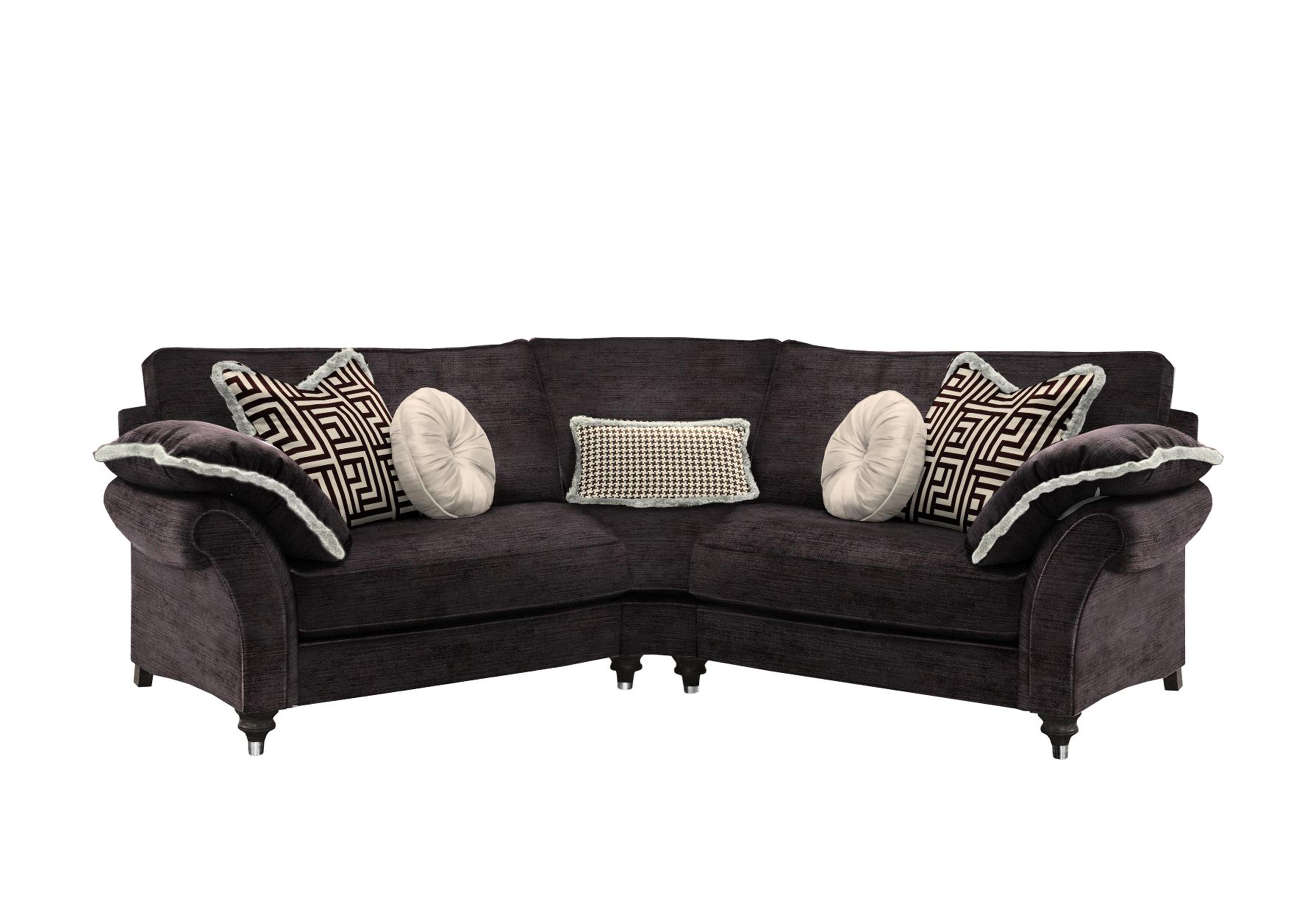 Princeton Ruched Grande Wedge Sofa in Monarch Black-Noir Eby/Stl on Furniture Village