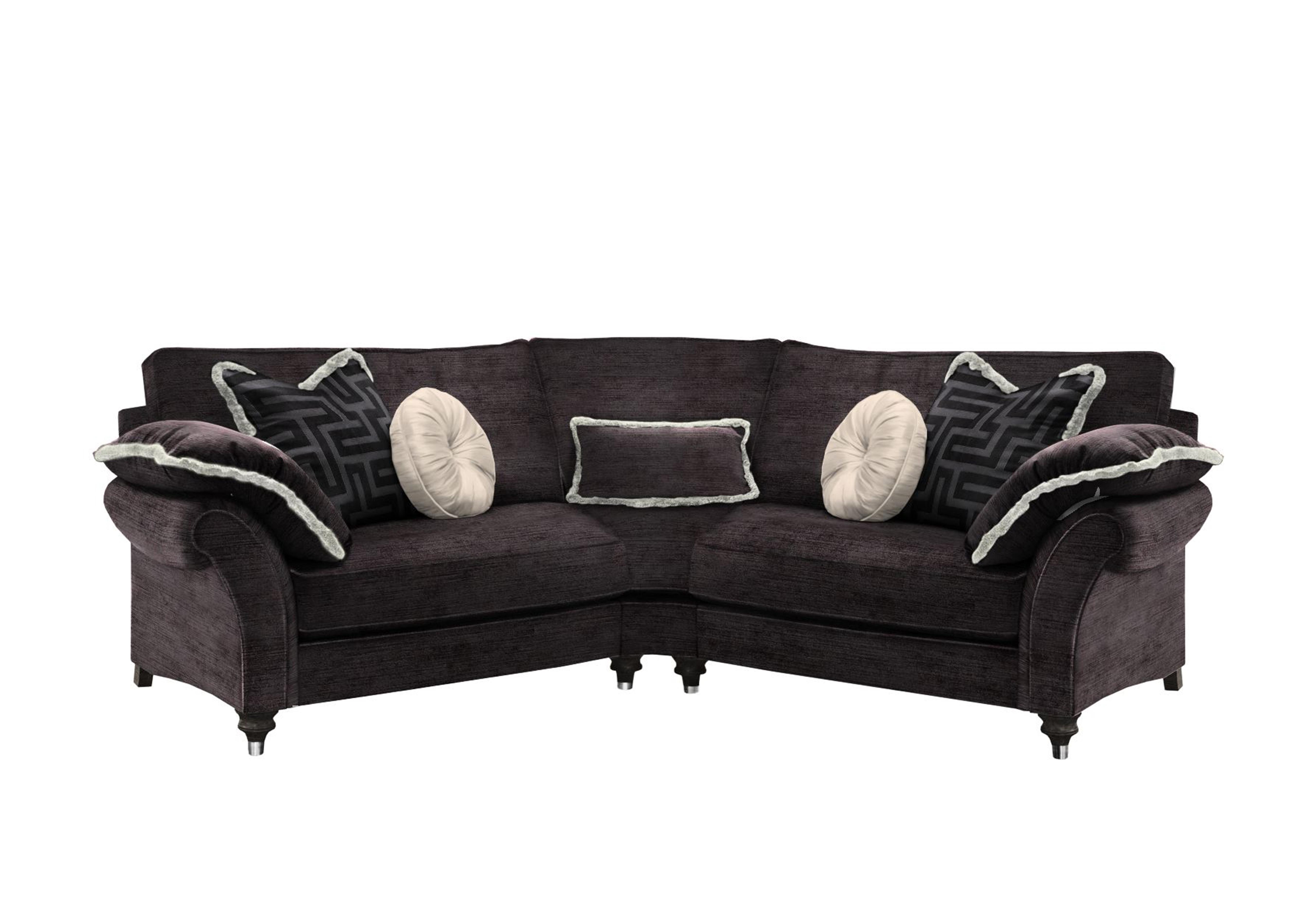 Princeton Ruched Grande Wedge Sofa in Monarch Black-Onyx Eby/Stl on Furniture Village