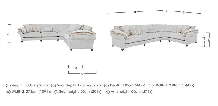 Princeton Ruched Medium Corner Sofa in  on Furniture Village