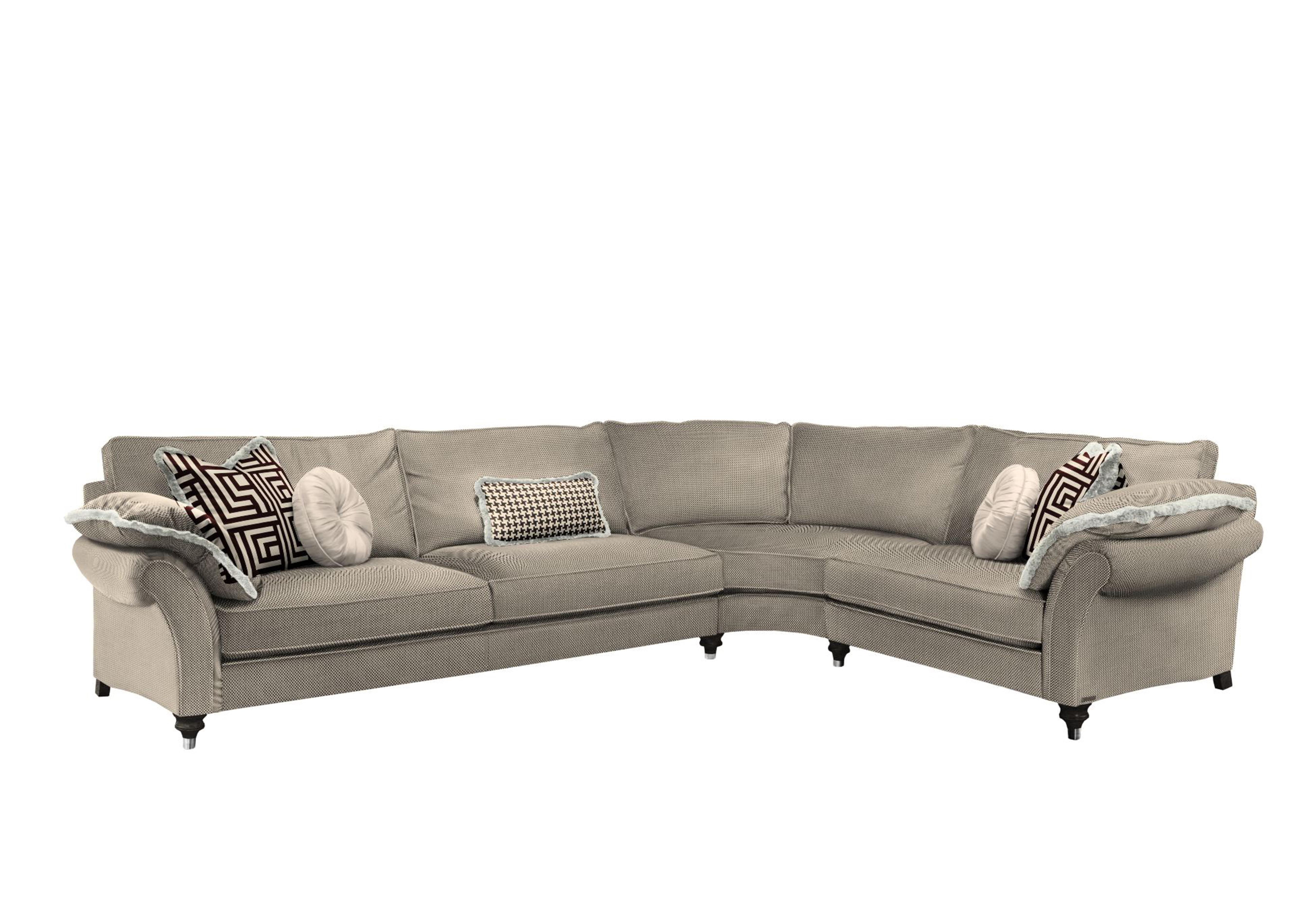 Princeton Ruched Medium Corner Sofa in Cristalle Noir Eby/Stl on Furniture Village