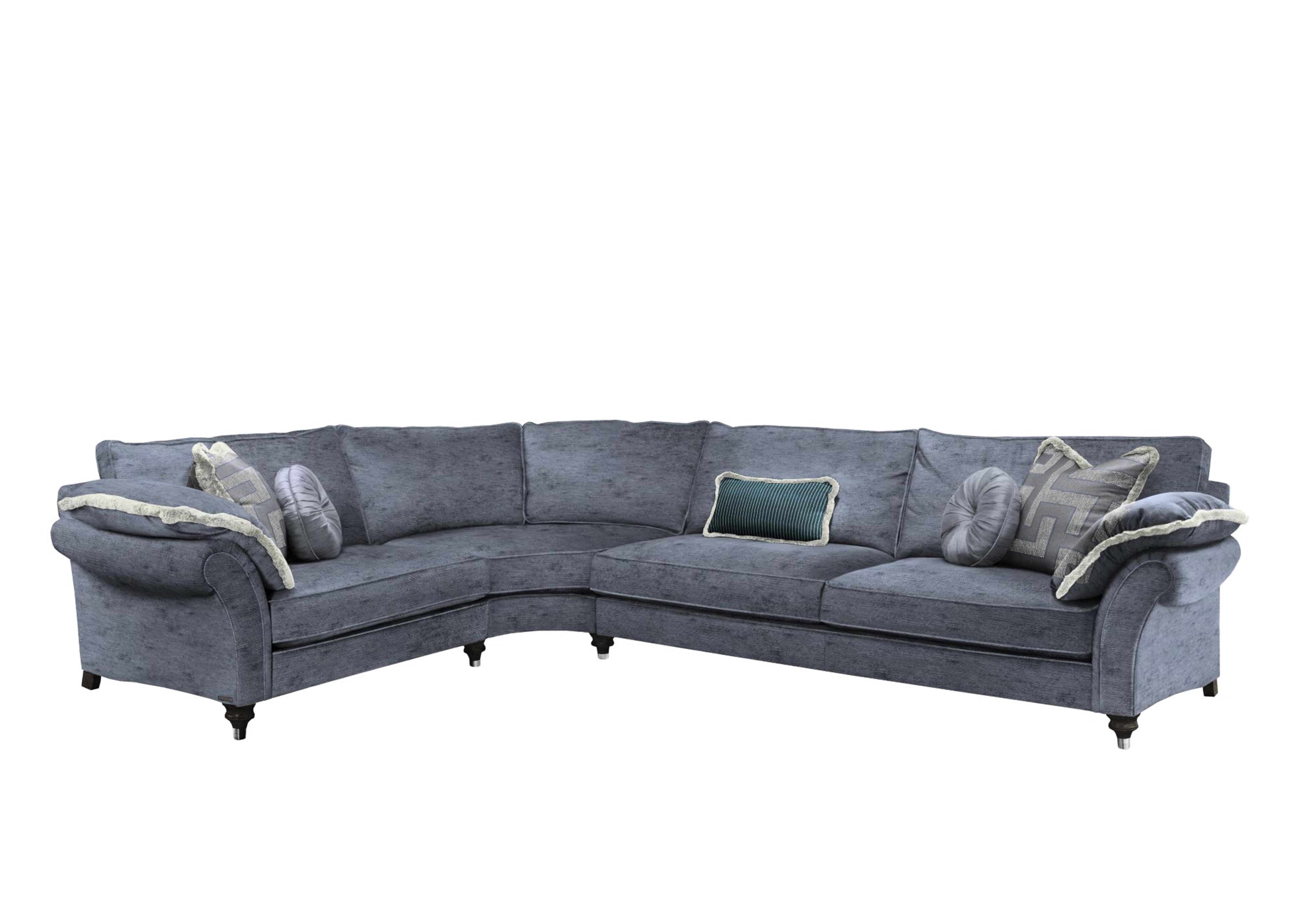 Princeton Ruched Medium Corner Sofa in Monarch Anthracite Eby/Stl on Furniture Village