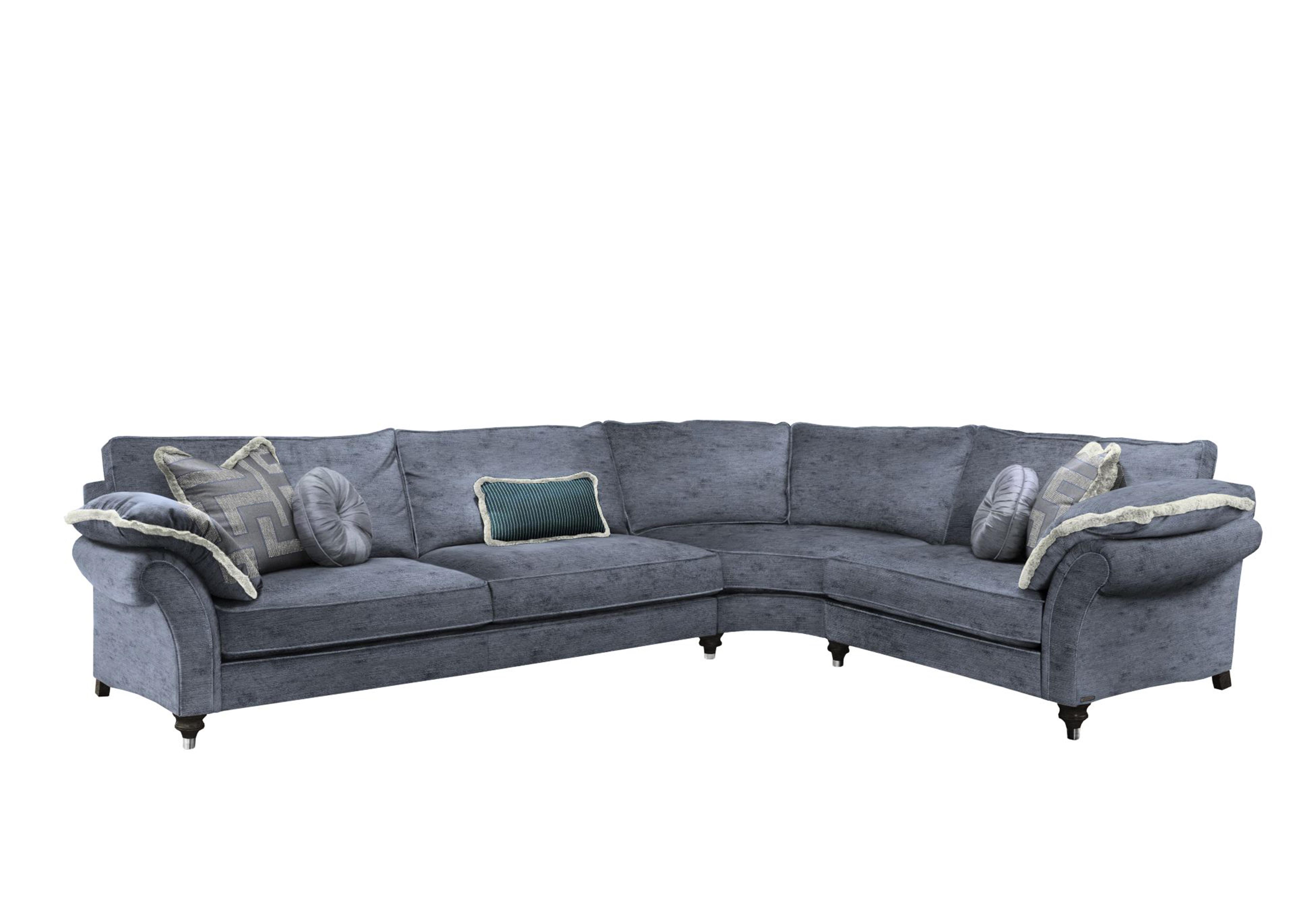 Princeton Ruched Medium Corner Sofa in Monarch Anthracite Eby/Stl on Furniture Village
