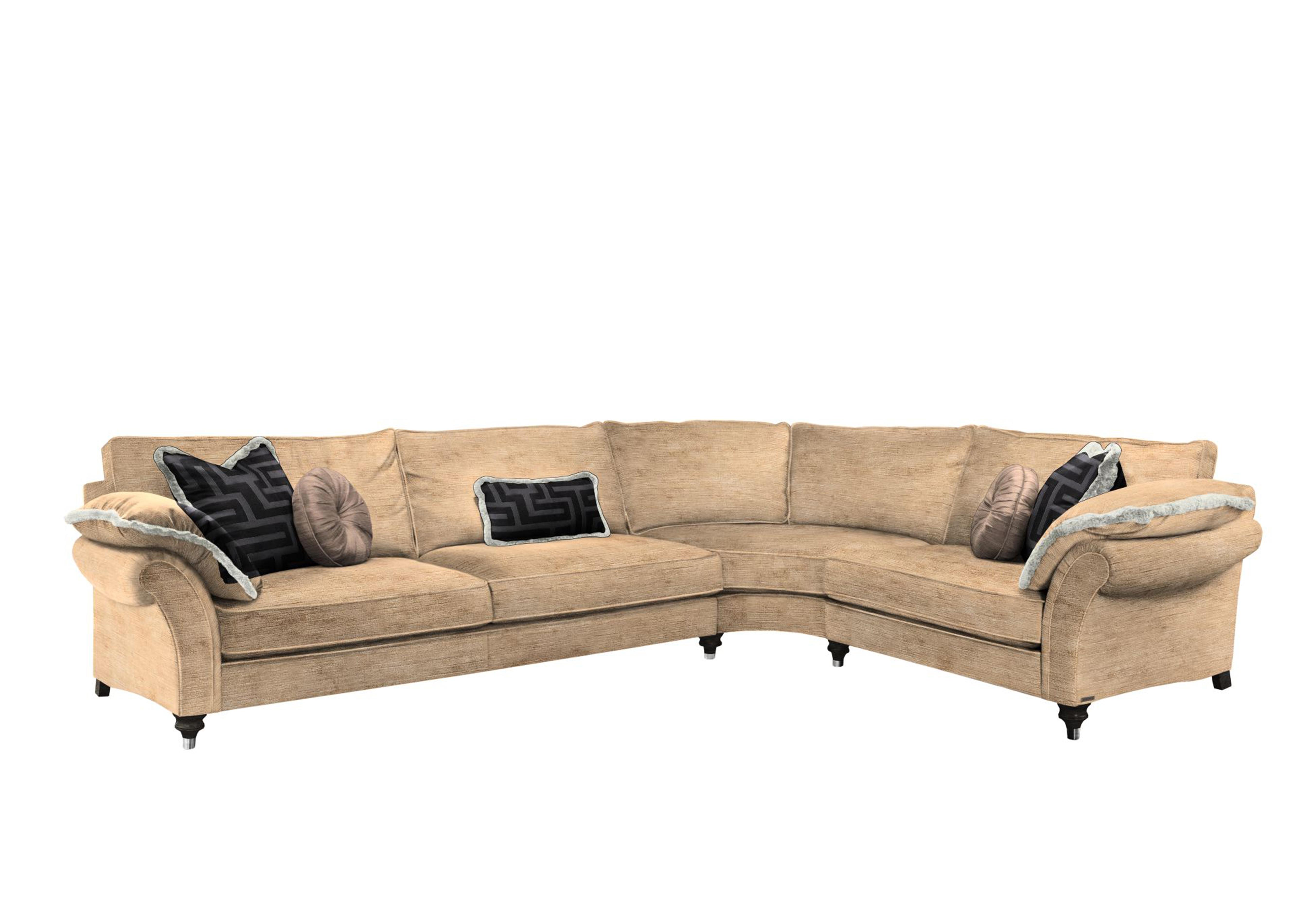 Princeton Ruched Medium Corner Sofa in Monarch Gold Eby/Stl on Furniture Village