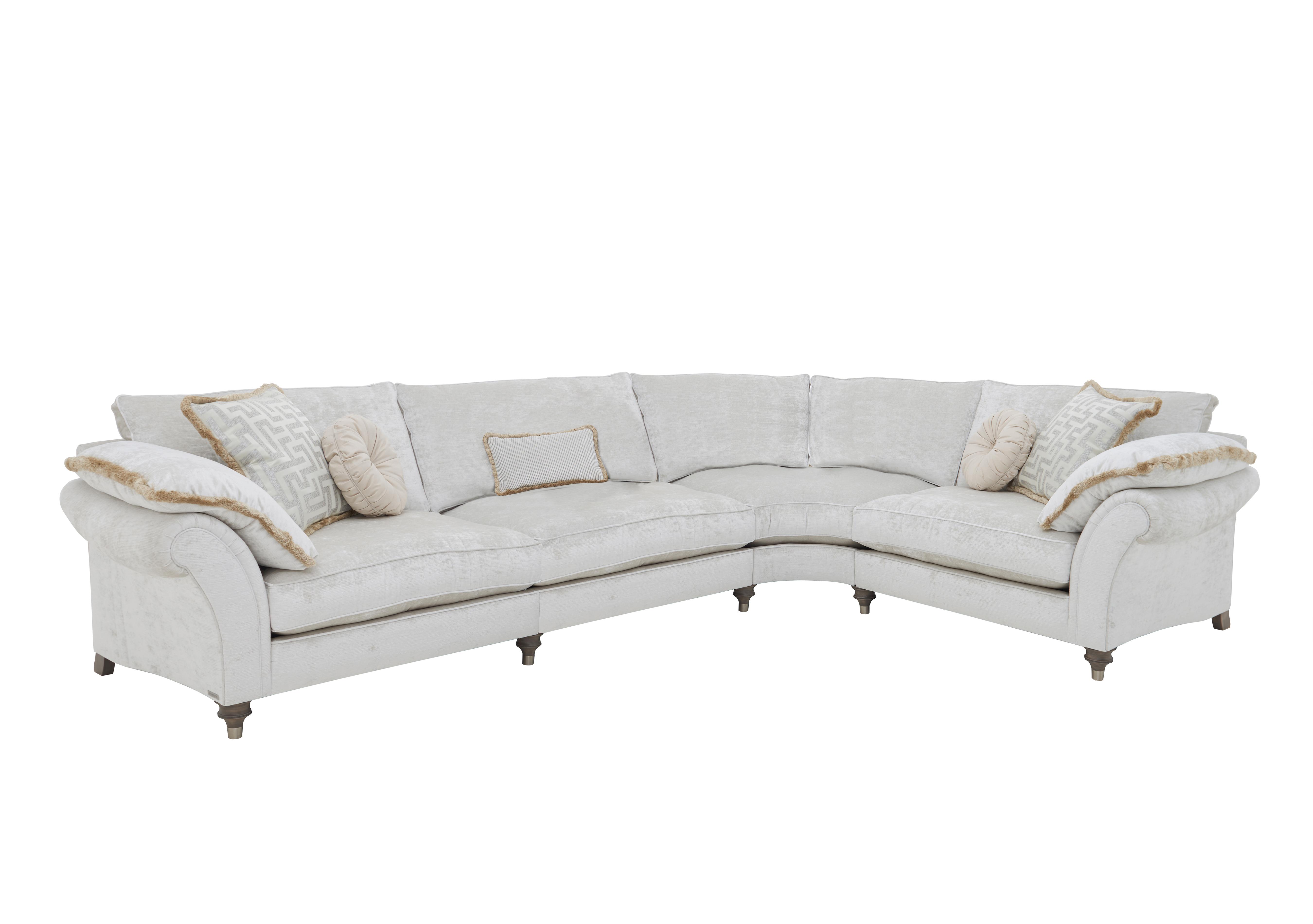 Princeton Ruched Medium Corner Sofa in Monarch Natural-Champ Eby/Stl on Furniture Village