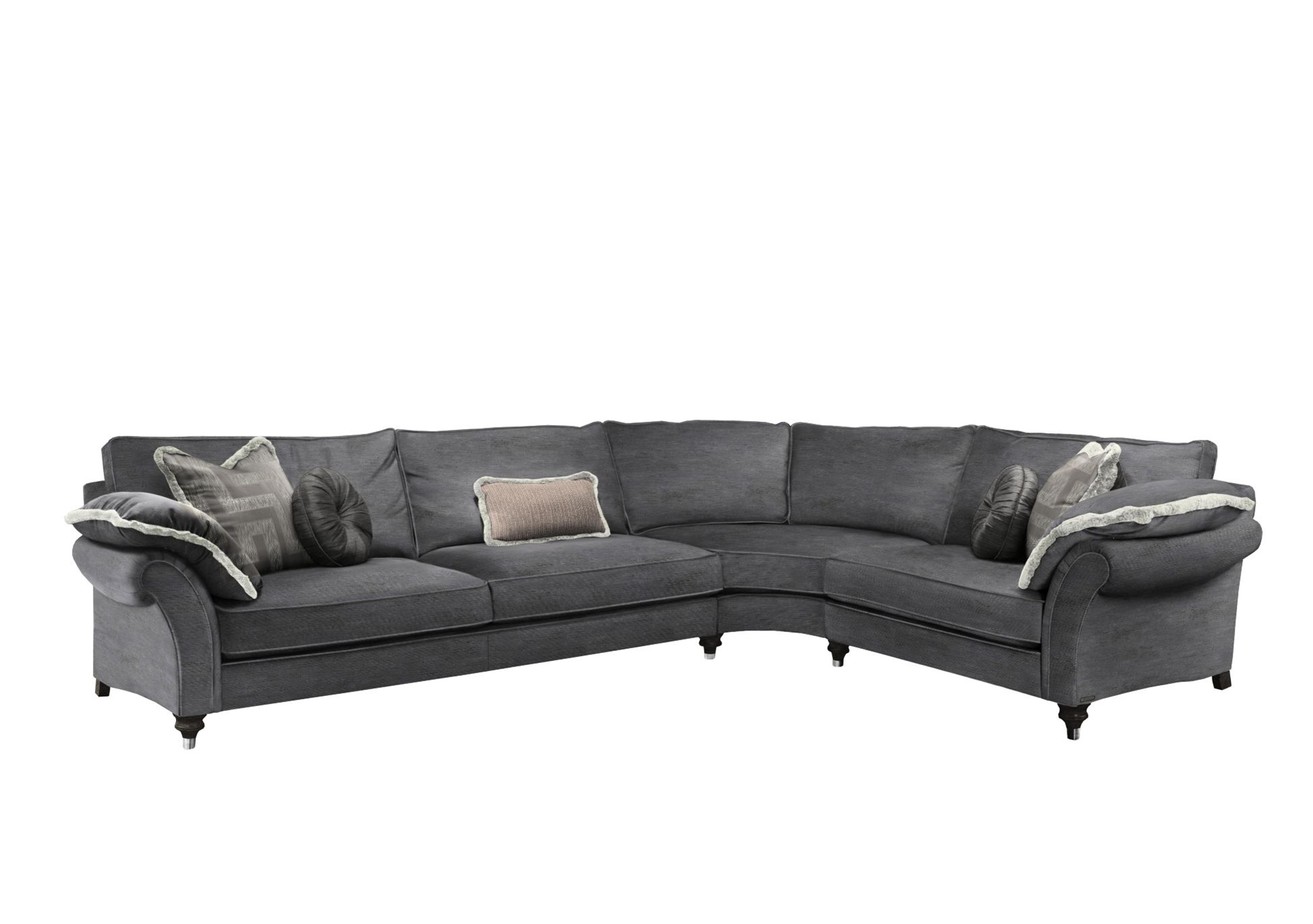 Princeton Ruched Medium Corner Sofa in Monarch Steel Eby/Stl on Furniture Village