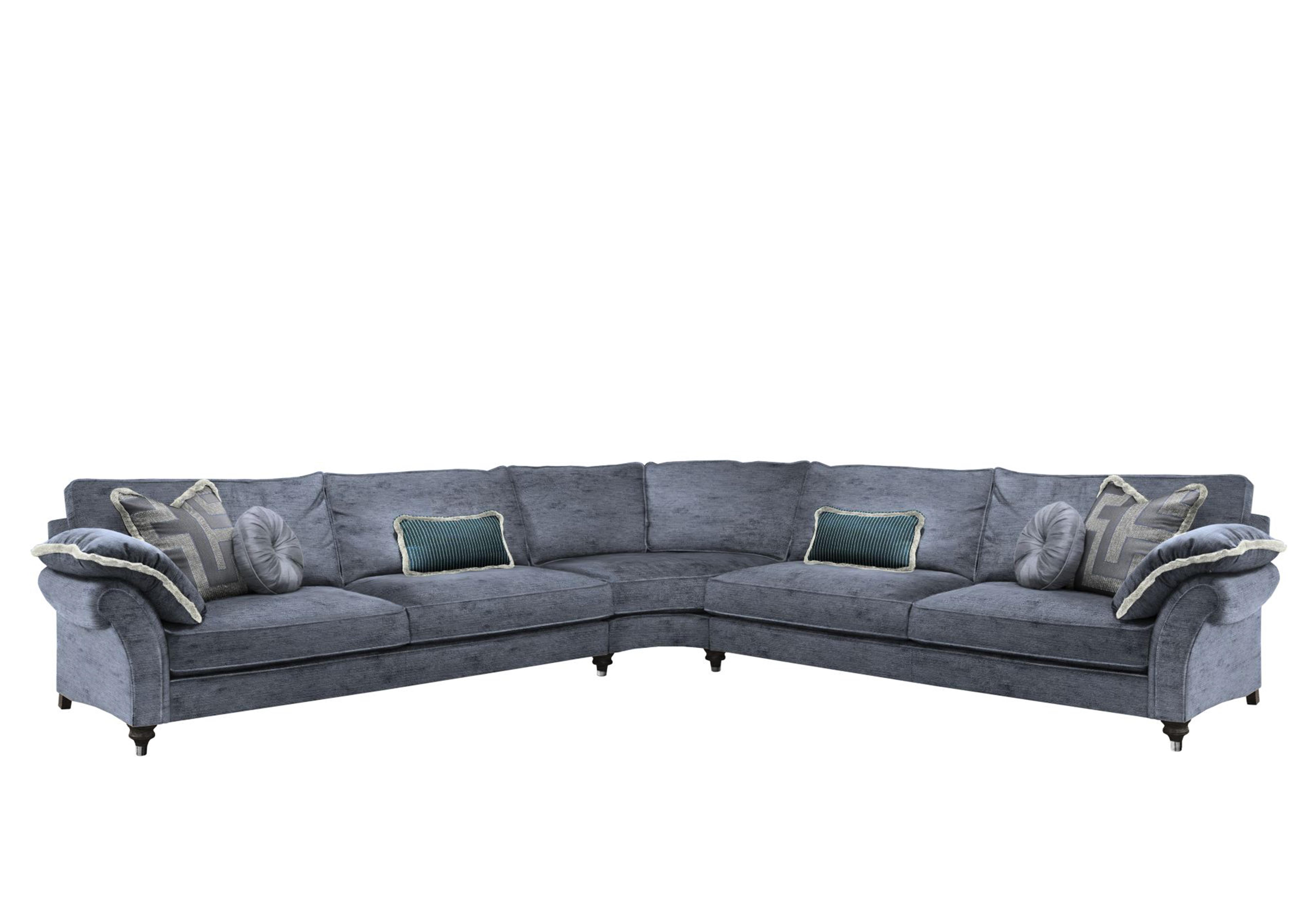 Princeton Ruched Large Corner Sofa in Monarch Anthracite Eby/Stl on Furniture Village