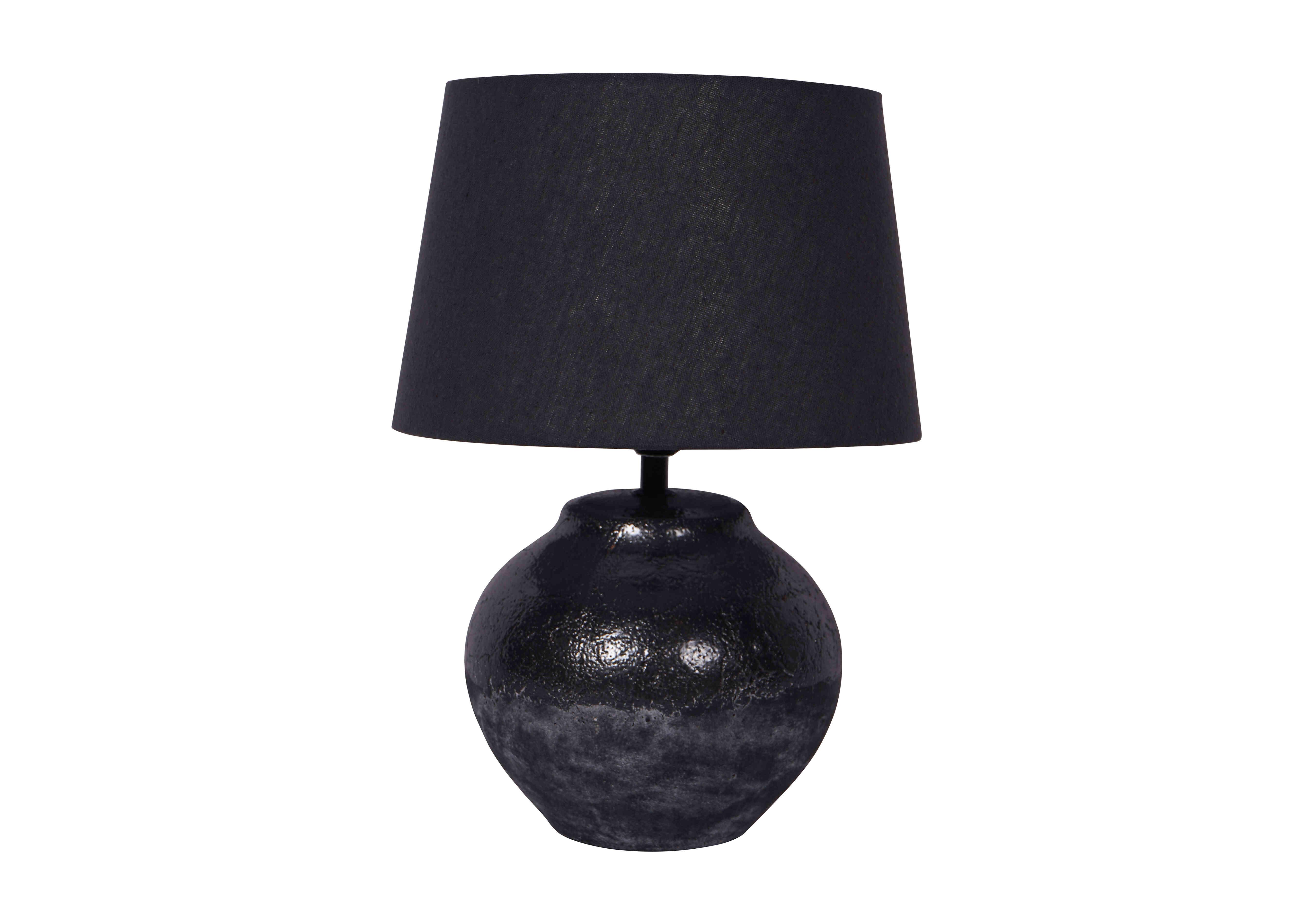 Skyline Small Ceramic Table Lamp in Black on Furniture Village