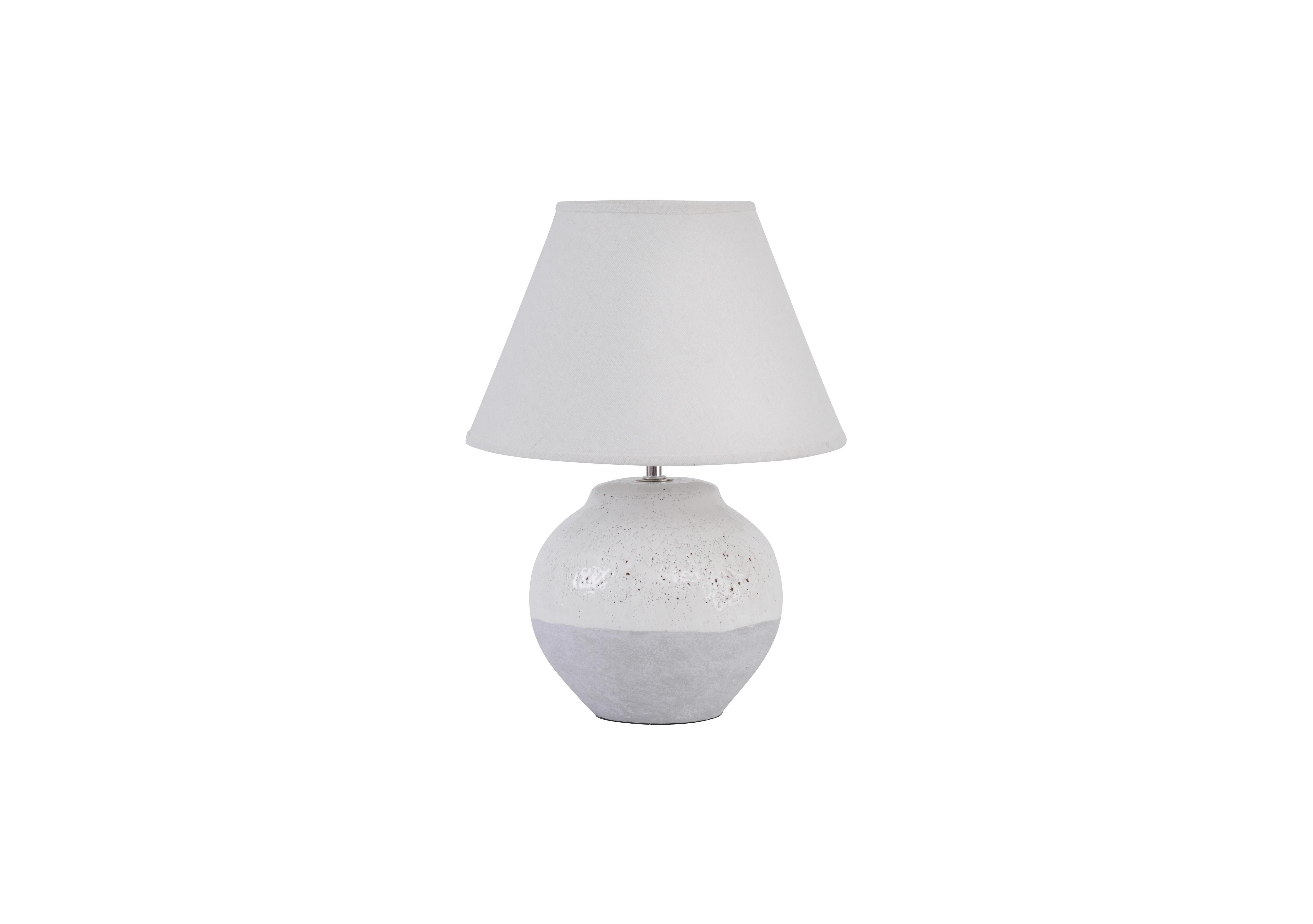 Skyline Small Ceramic Table Lamp in Grey-White on Furniture Village