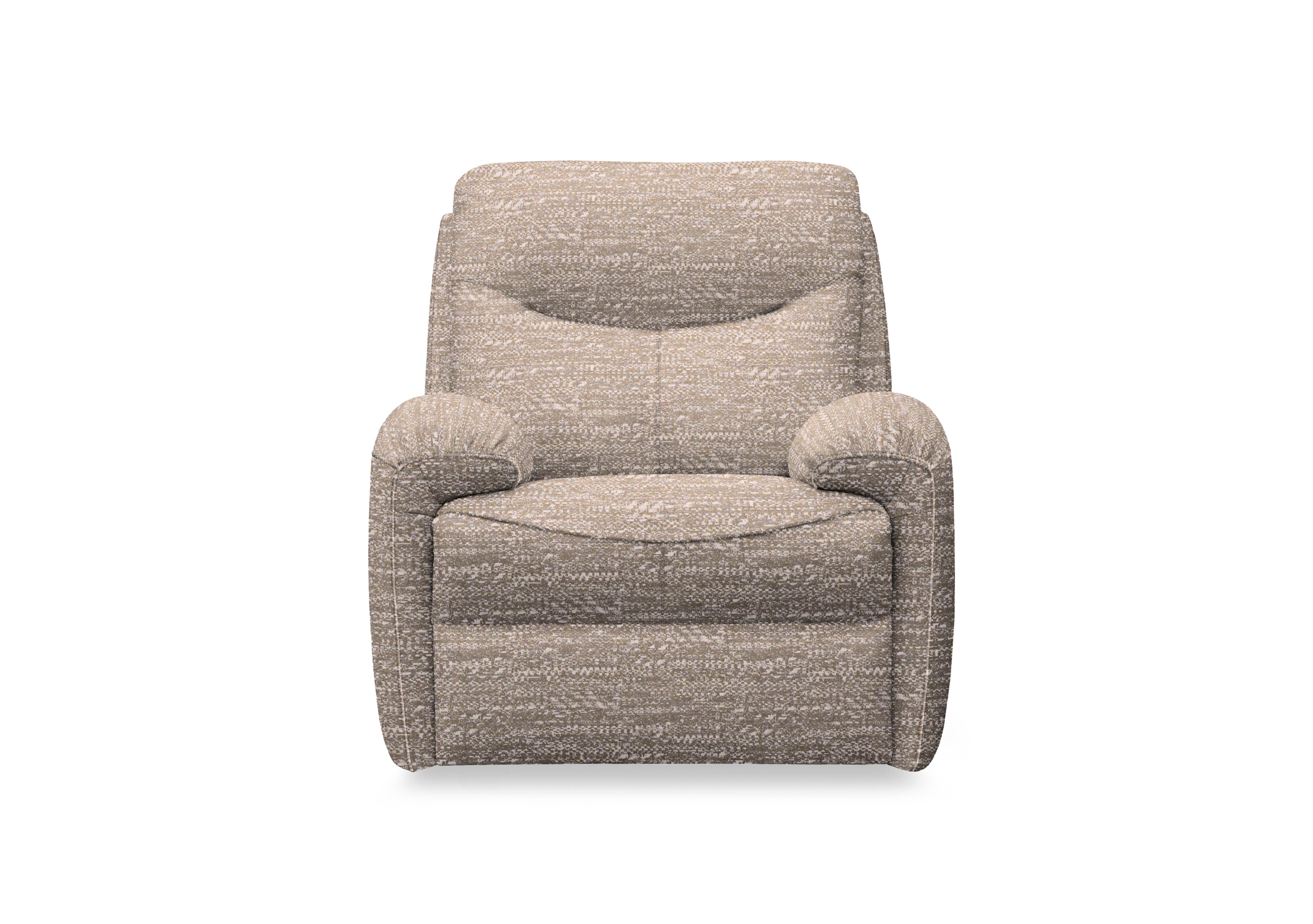 Amesbury Fabric Power Recliner Armchair with Power Headrest, Power Lumbar and Heated Seats in A050 Maddox Sandstone on Furniture Village