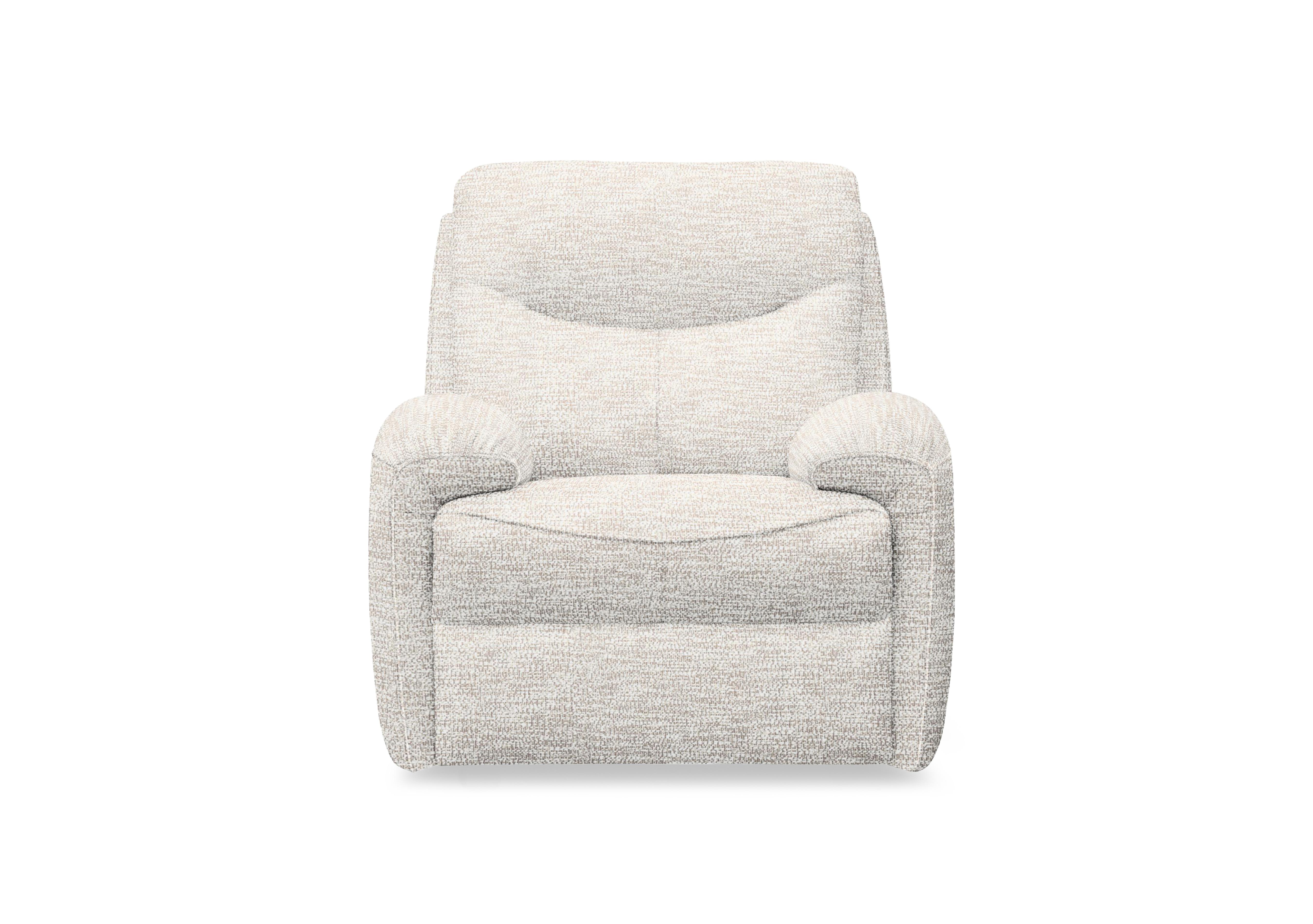 Amesbury Fabric Power Recliner Armchair with Power Headrest, Power Lumbar and Heated Seats in C931 Rush Cream on Furniture Village