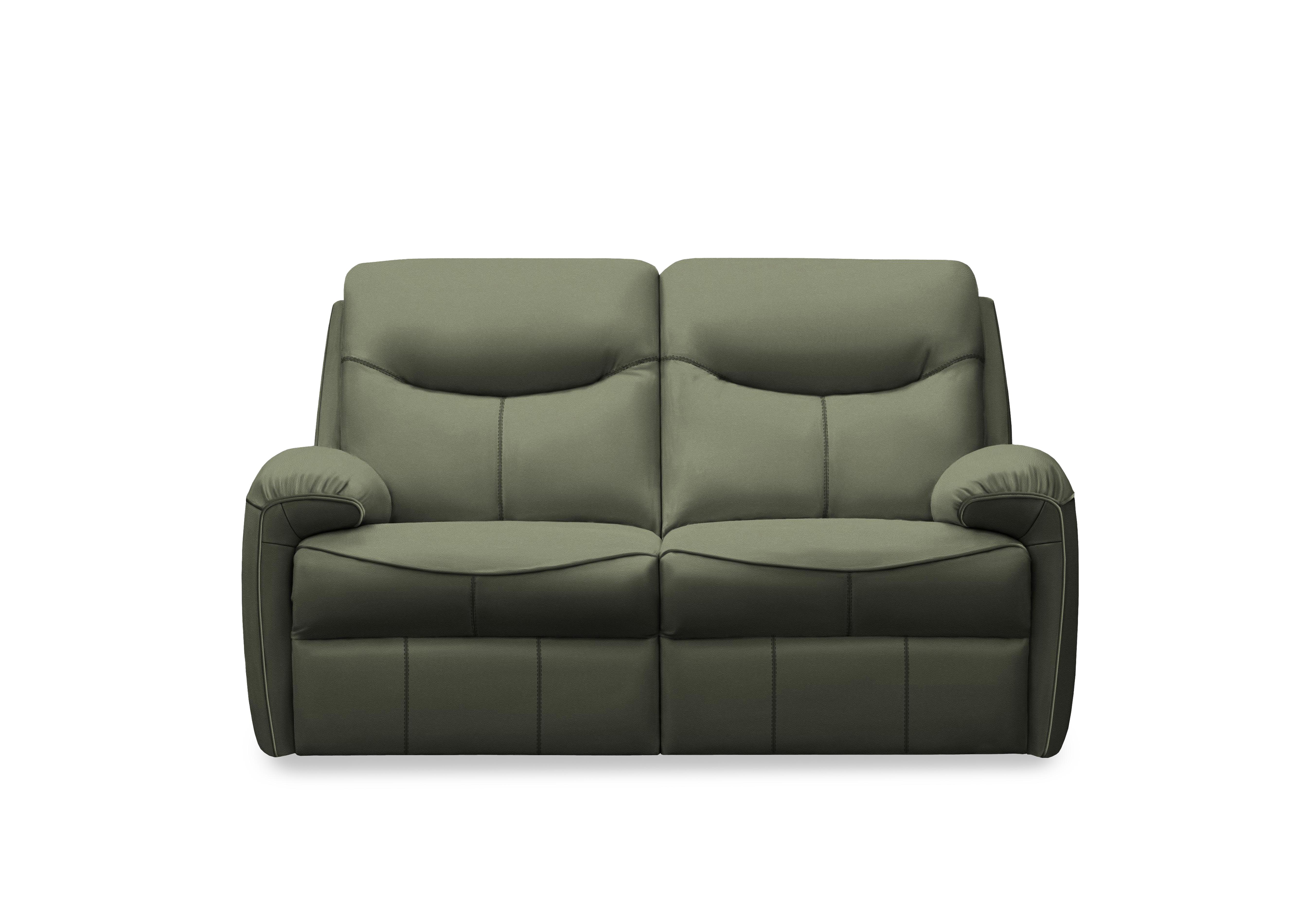 Amesbury Leather 2 Seater Sofa in H012 Durham Olive on Furniture Village
