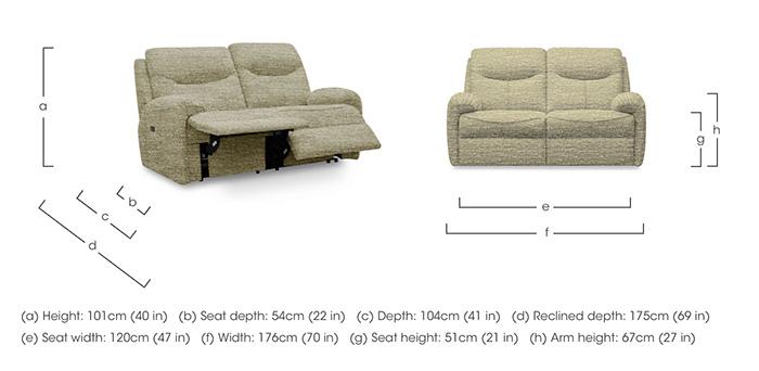 Amesbury Fabric 2 Seater Power Recliner Sofa with Power Headrest, Power Lumbar and Heated Seats in  on Furniture Village