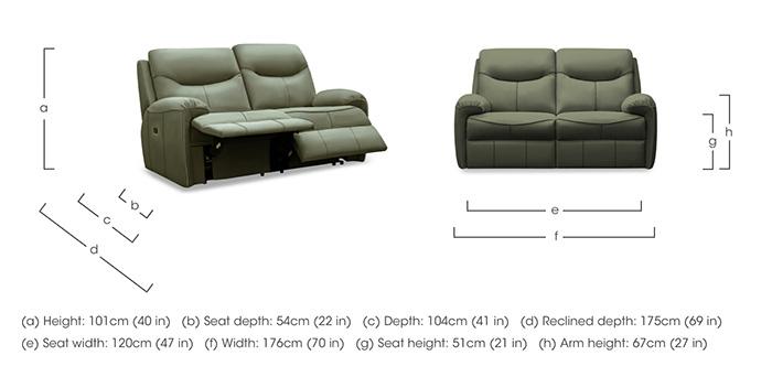 Amesbury Leather 2 Seater Power Recliner Sofa with Power Headrest, Power Lumbar and Heated Seats in  on Furniture Village