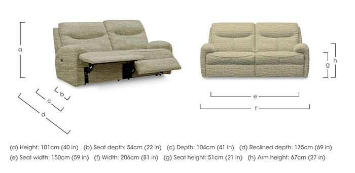 Amesbury Fabric 3 Seater Power Recliner Sofa with Power Headrest, Power Lumbar and Heated Seats in  on Furniture Village