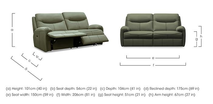 Amesbury Leather 3 Seater Power Recliner Sofa with Power Headrest, Power Lumbar and Heated Seats in  on Furniture Village