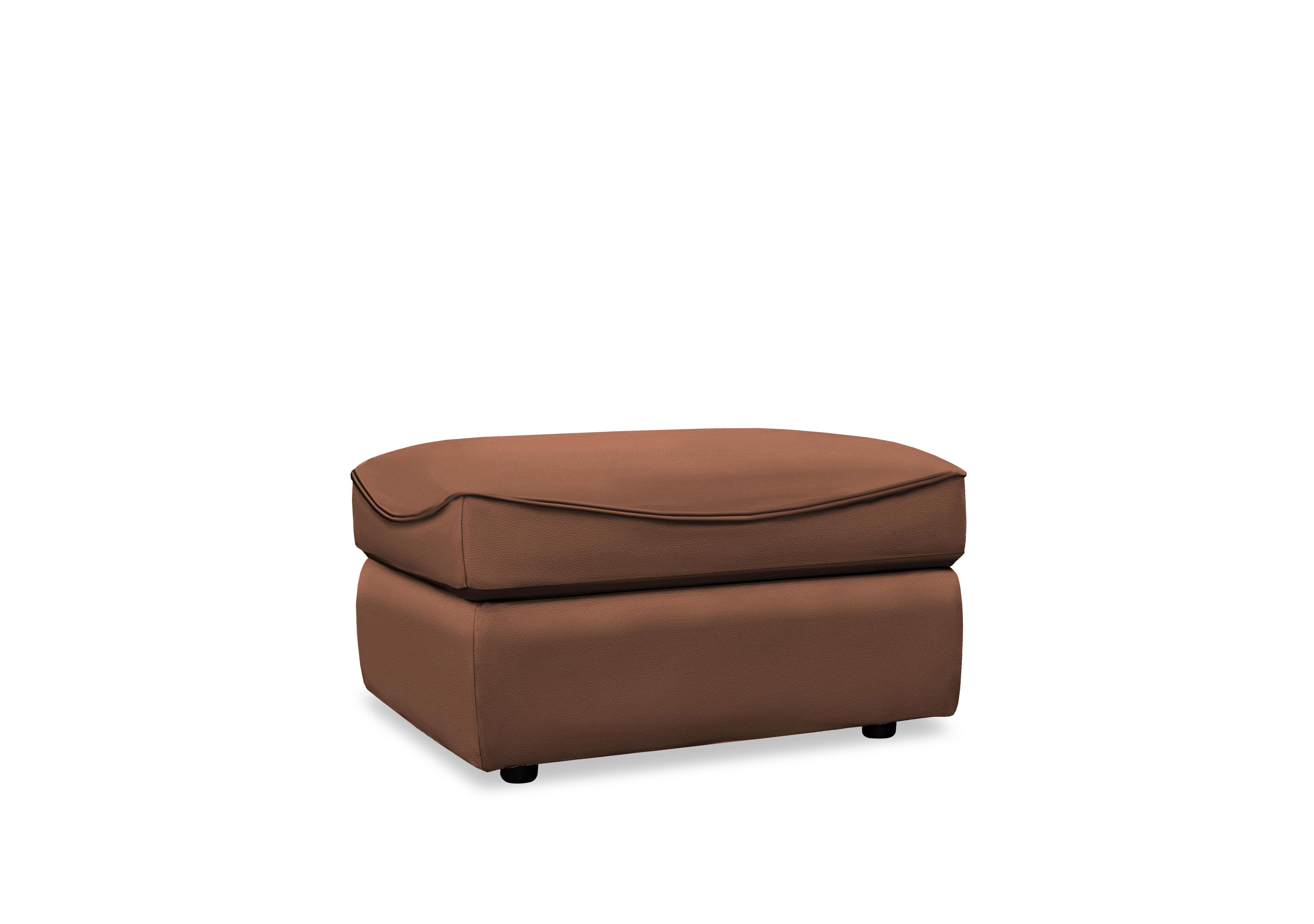 Amesbury Leather Footstool in L848 Cambridge Conker on Furniture Village