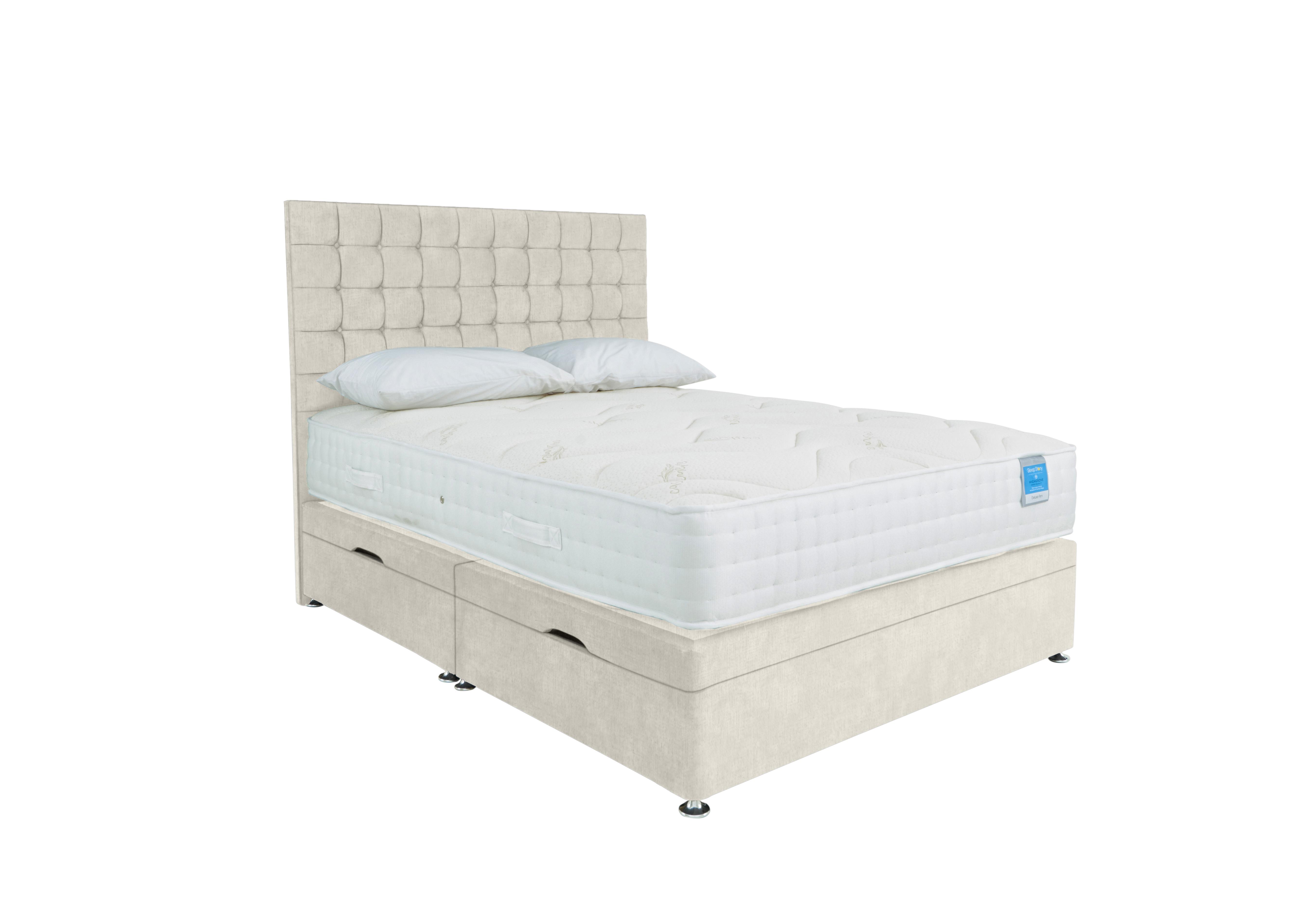Deluxe Firm Side Ottoman Divan Set in Lace Ivory on Furniture Village