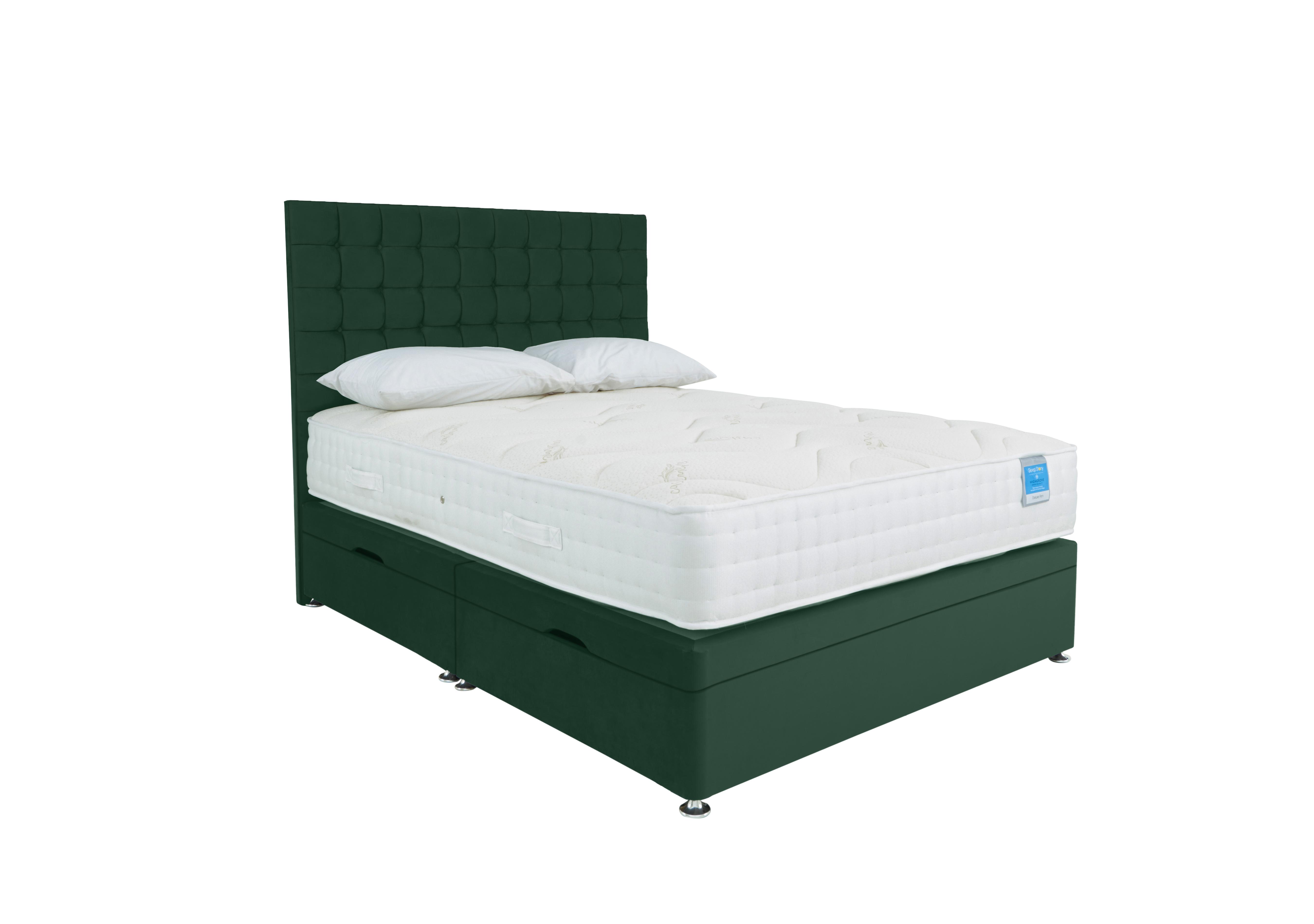Deluxe Firm Side Ottoman Divan Set in Plush Emerald on Furniture Village