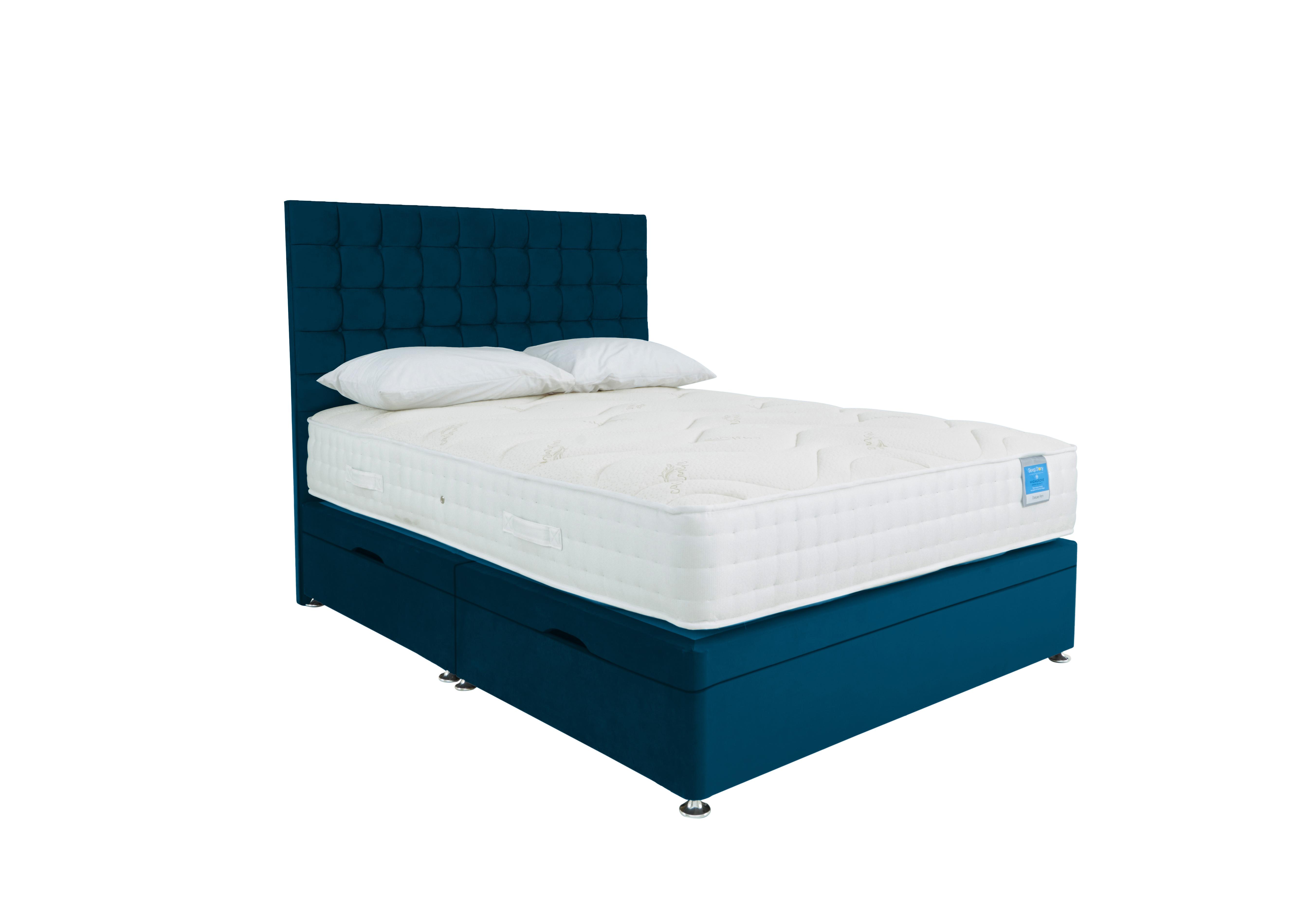 Deluxe Firm Side Ottoman Divan Set in Plush Pacific on Furniture Village