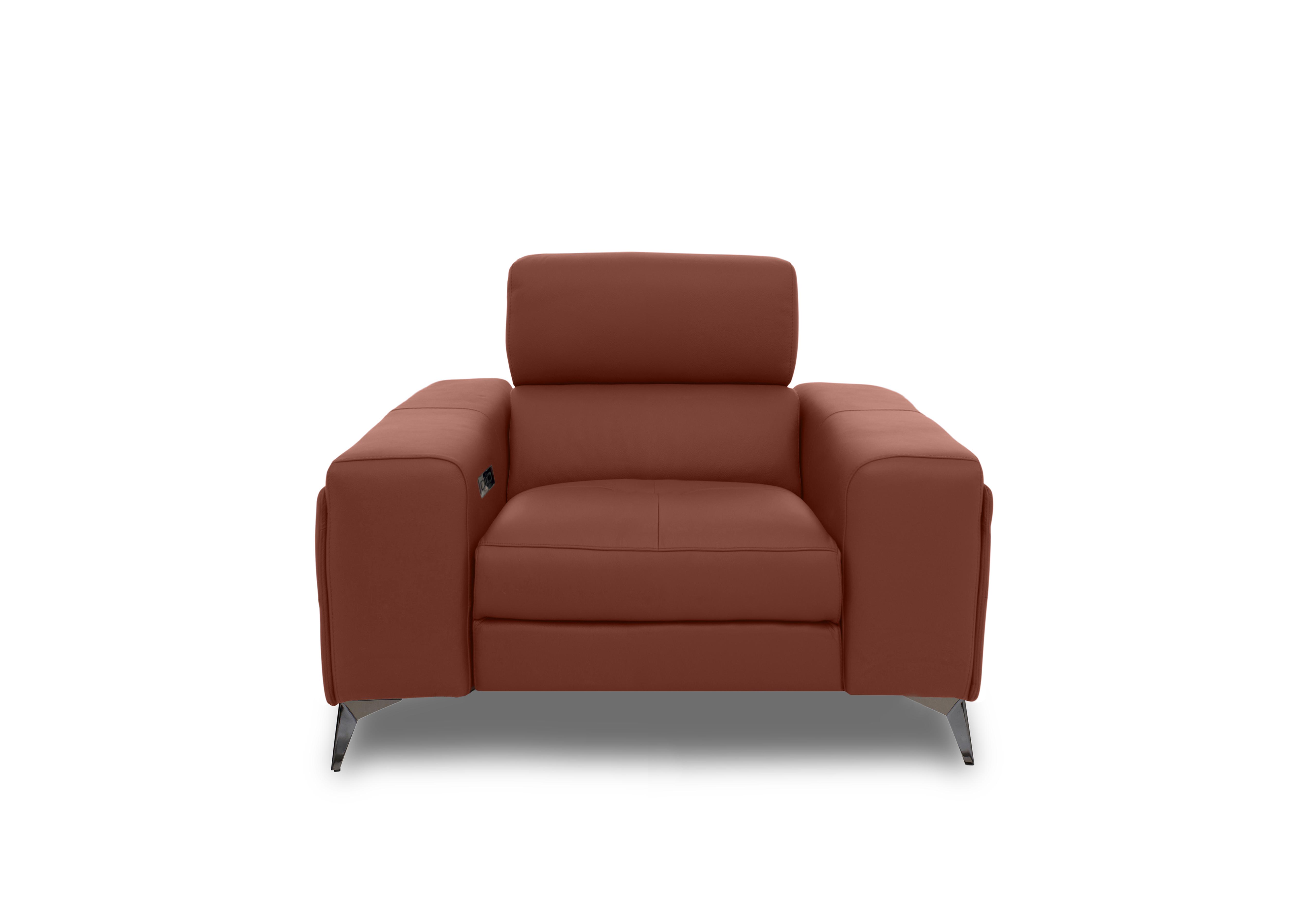 Action Leather Power Recliner Armchair in Red Maple Matte Le-9326 on Furniture Village