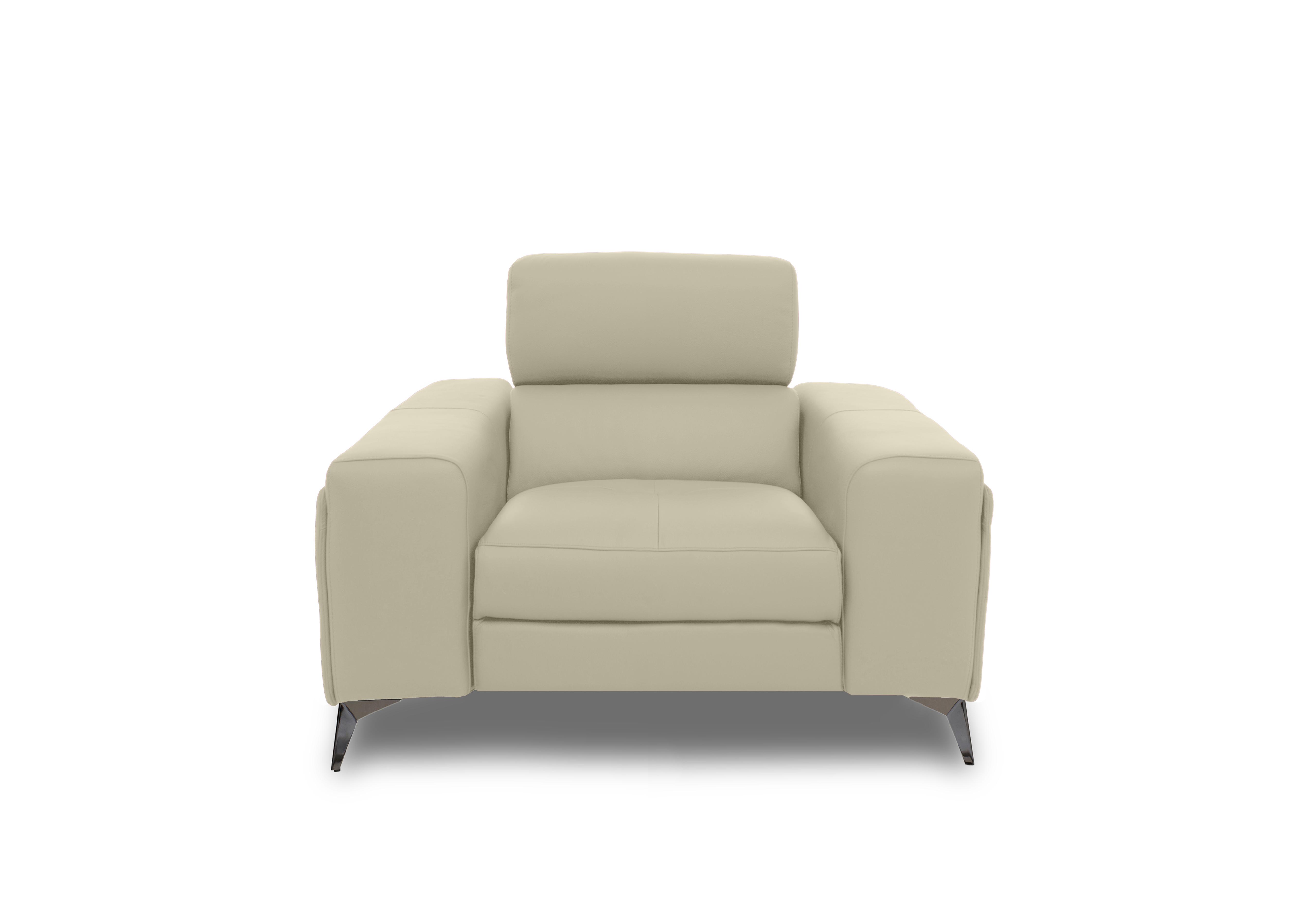 Action Leather Armchair with Manual Storage Arm in Natural Sand La-4827 on Furniture Village