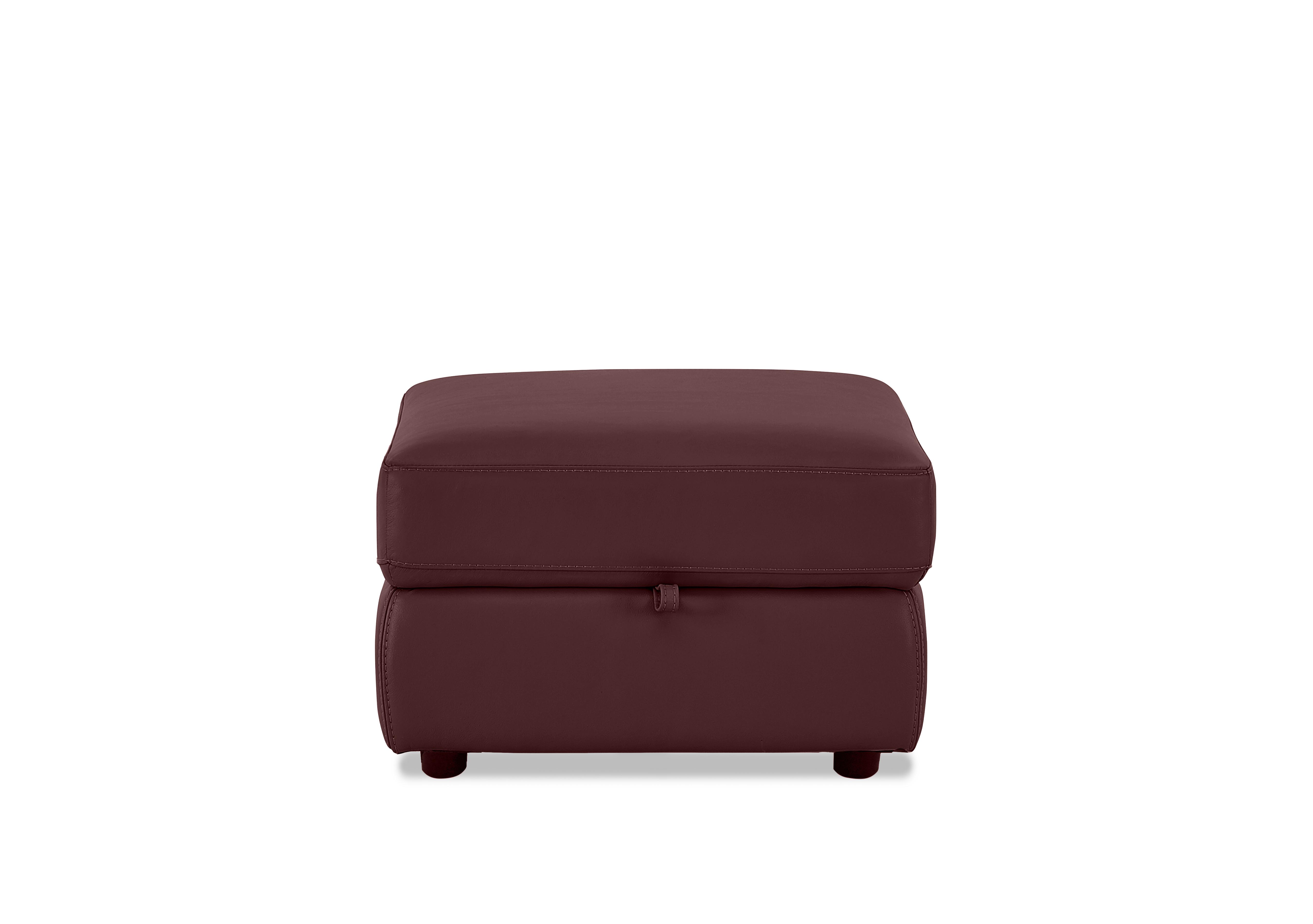 Leather Storage Footstool in Bv-035c Deep Red on Furniture Village