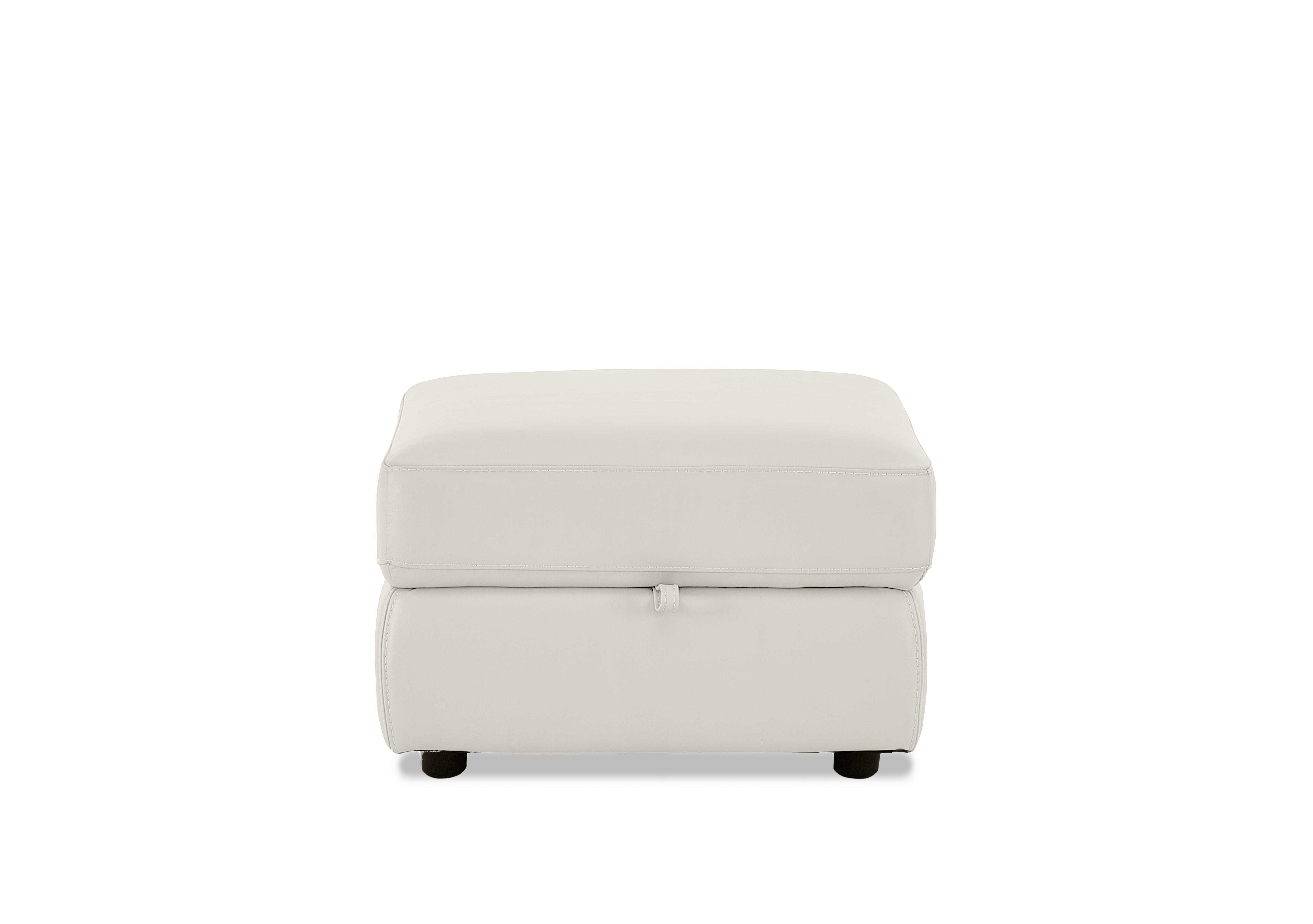 Leather Storage Footstool in Bv-156e Frost on Furniture Village