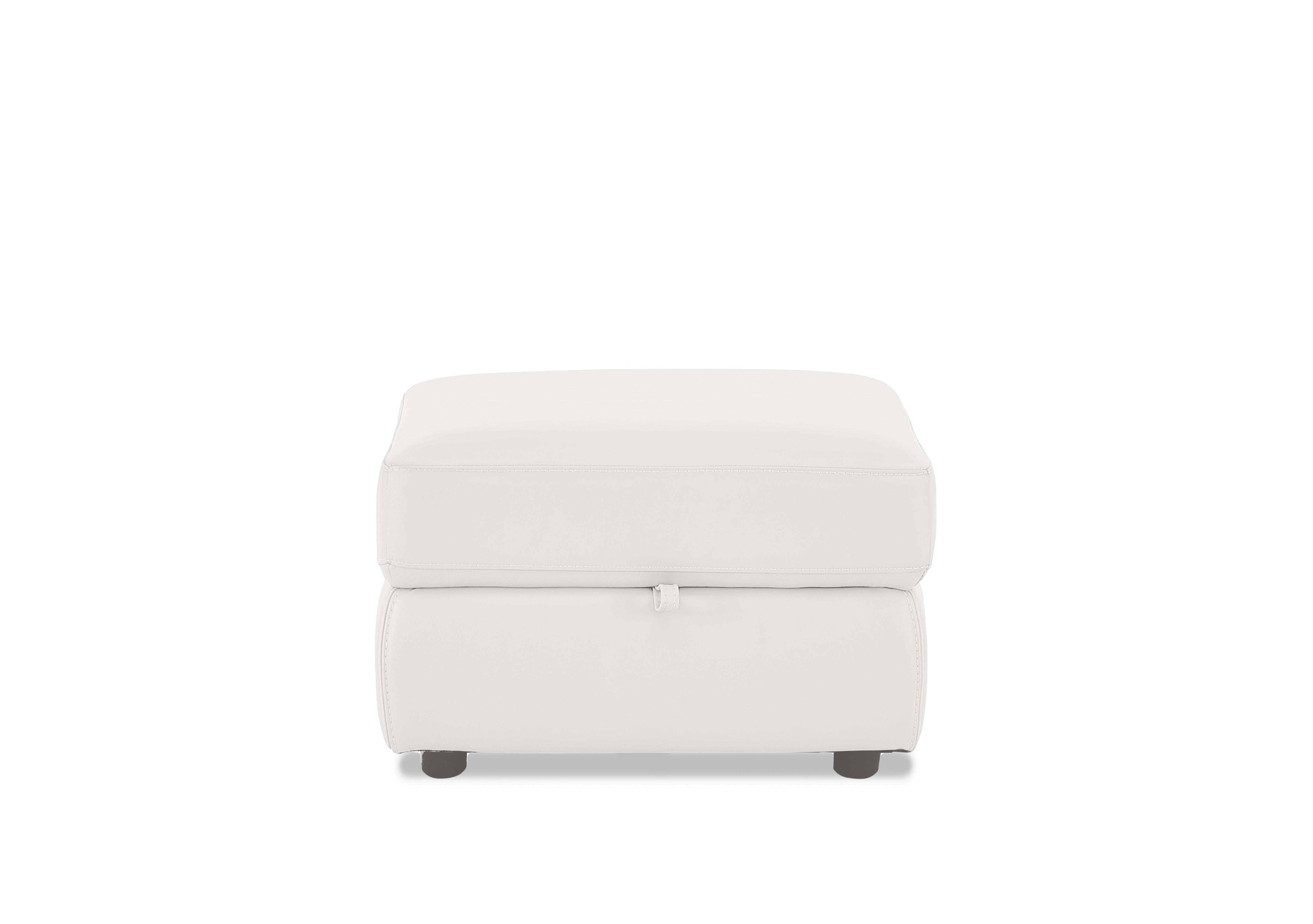 Leather Storage Footstool in Nc-744d Star White on Furniture Village