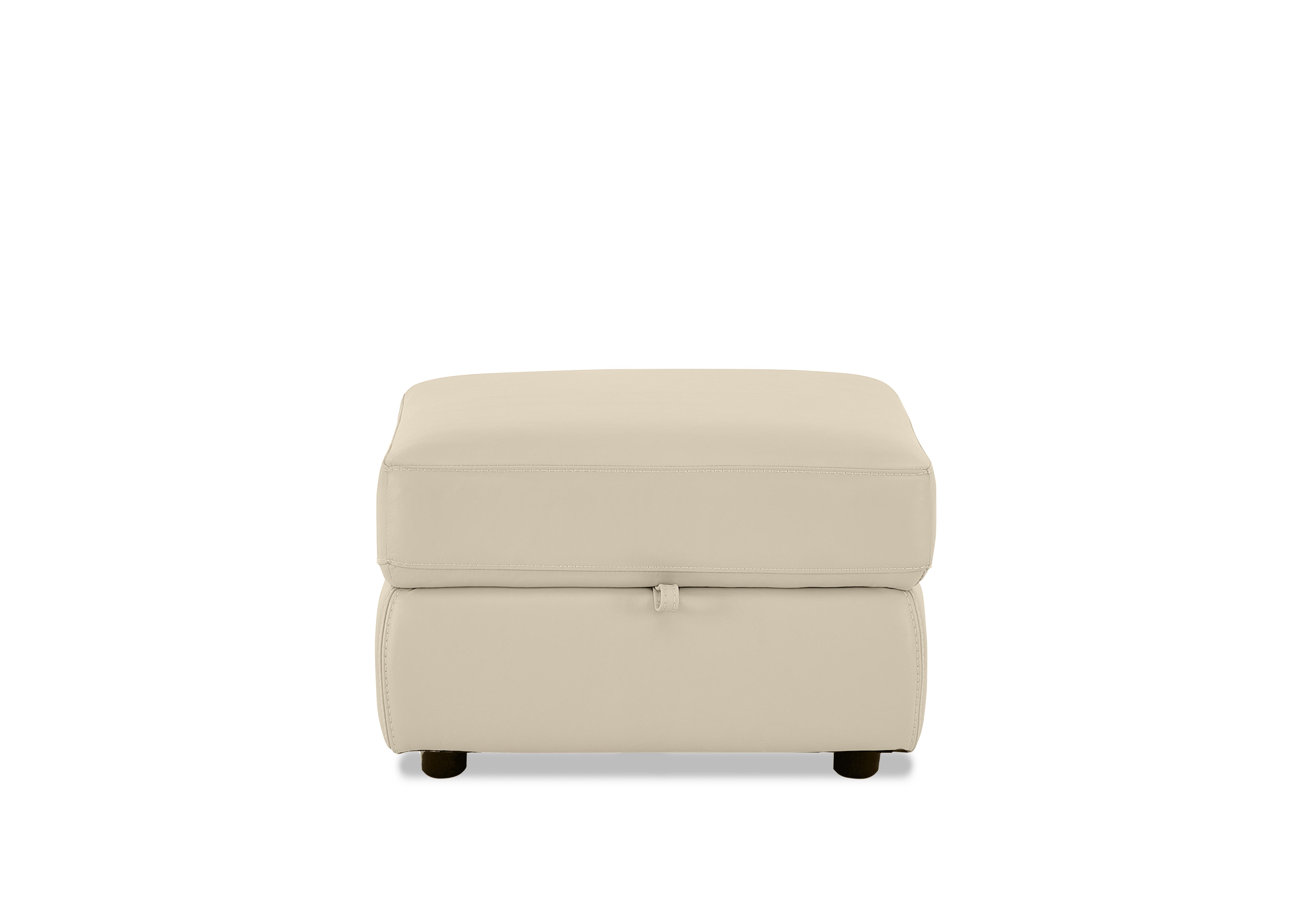 Leather Storage Footstool in Nc-862c Bisque on Furniture Village