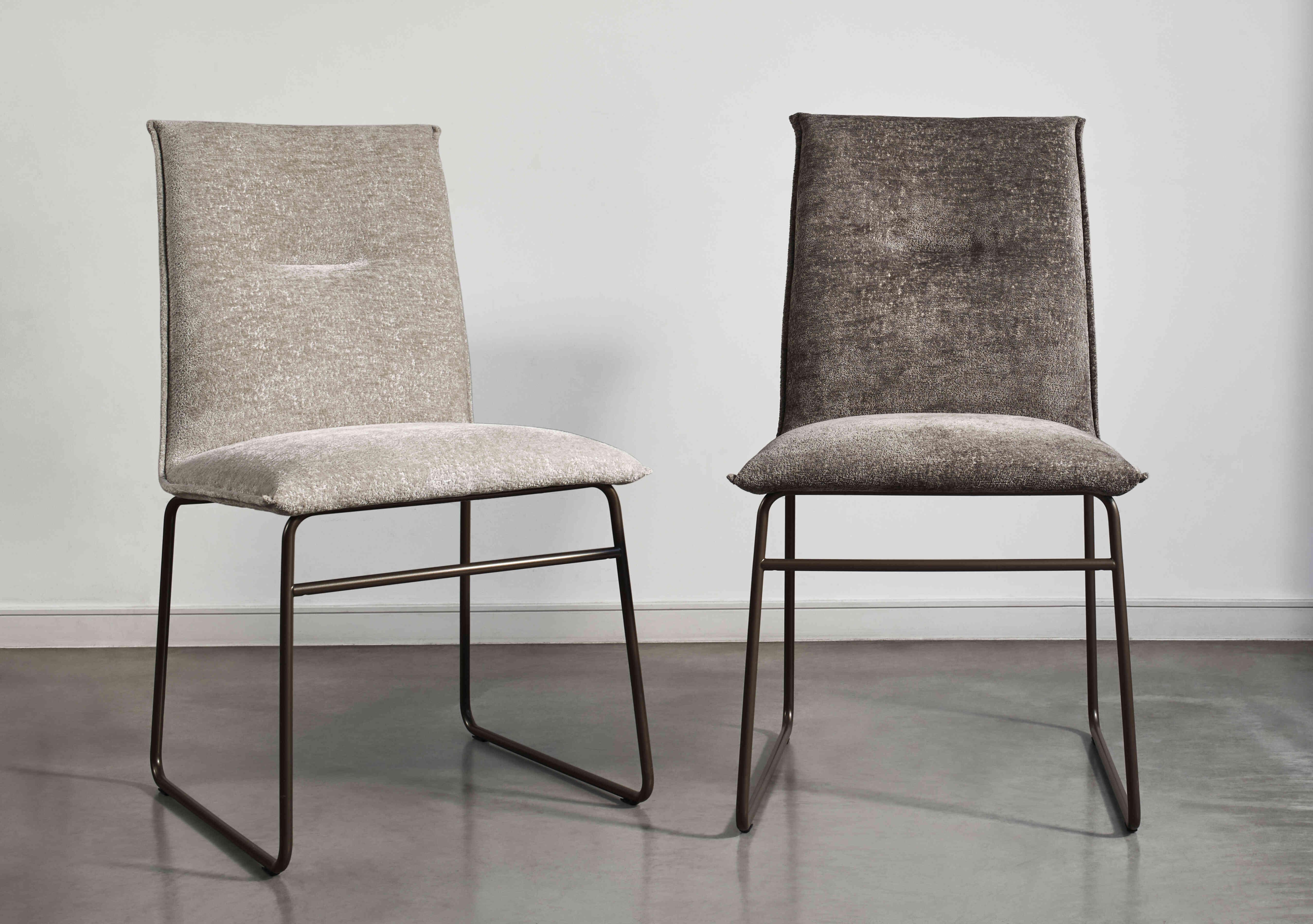 Maya Pair of Lava Metal Leg Dining Chairs in  on Furniture Village