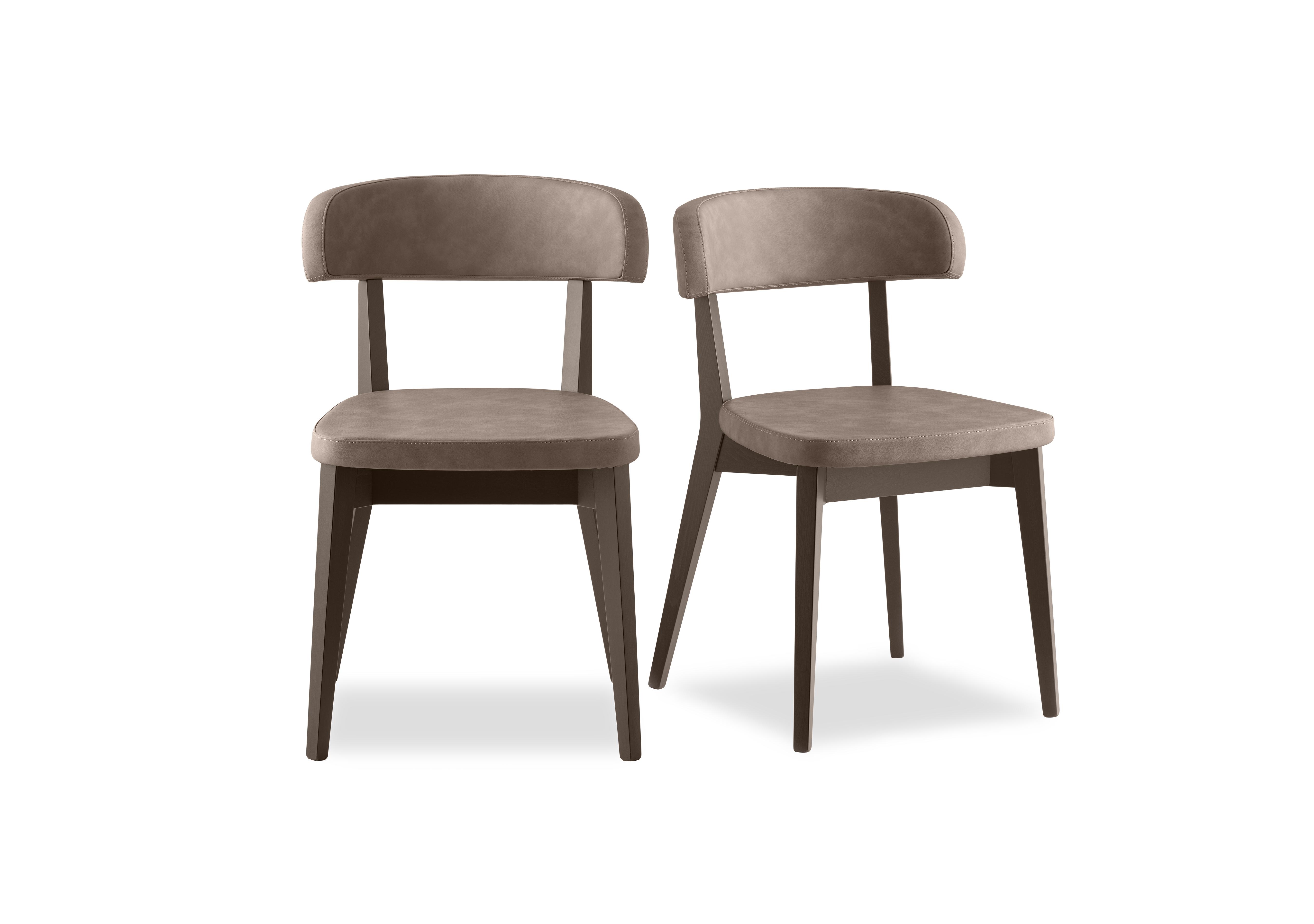 Siren Pair of Smoke Wooden Leg Dining Chairs in S0a-Vintage Desert on Furniture Village