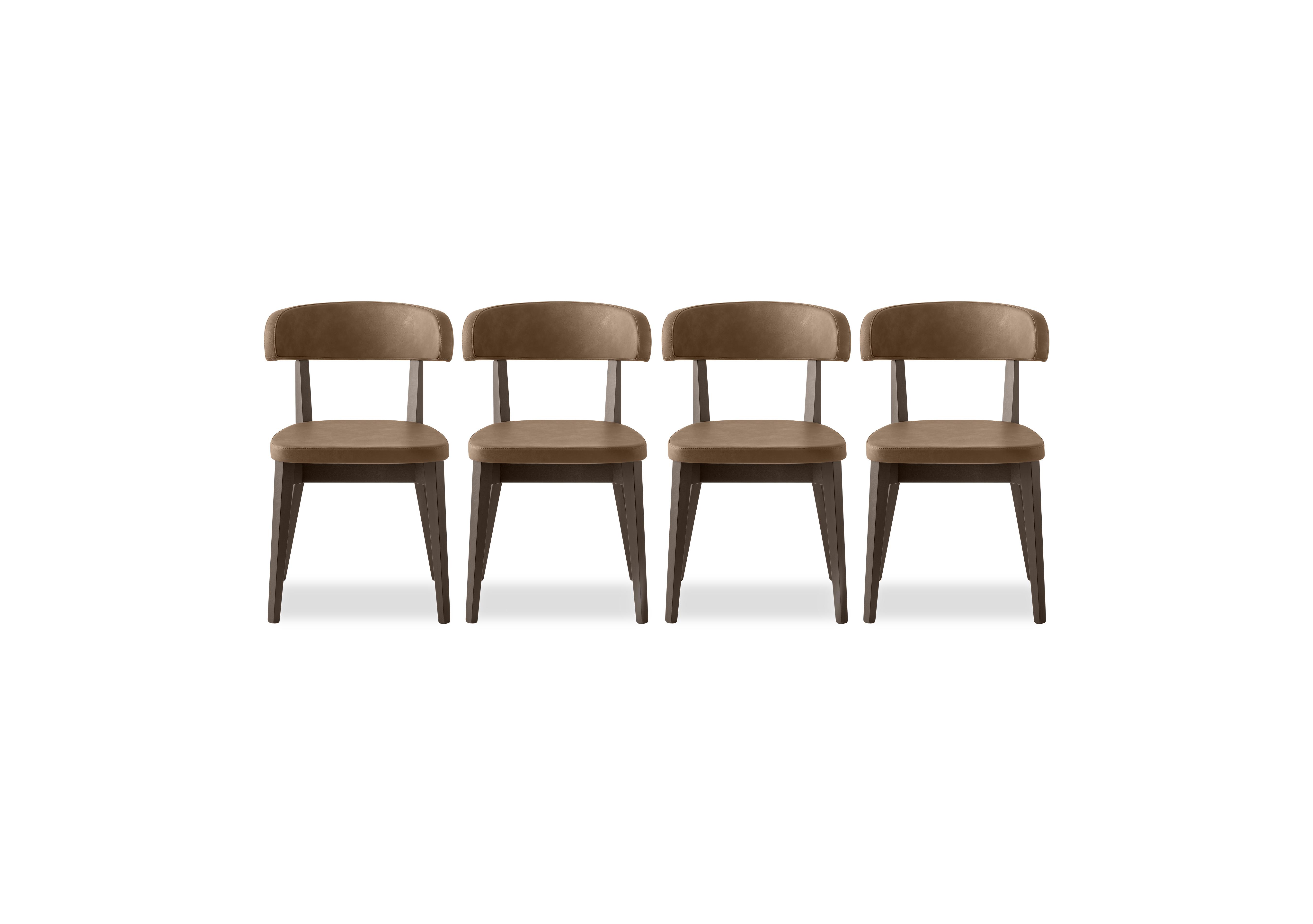 Siren Set of 4 Smoke Wooden Leg Dining Chairs in S0b-Vintage Tobacco on Furniture Village