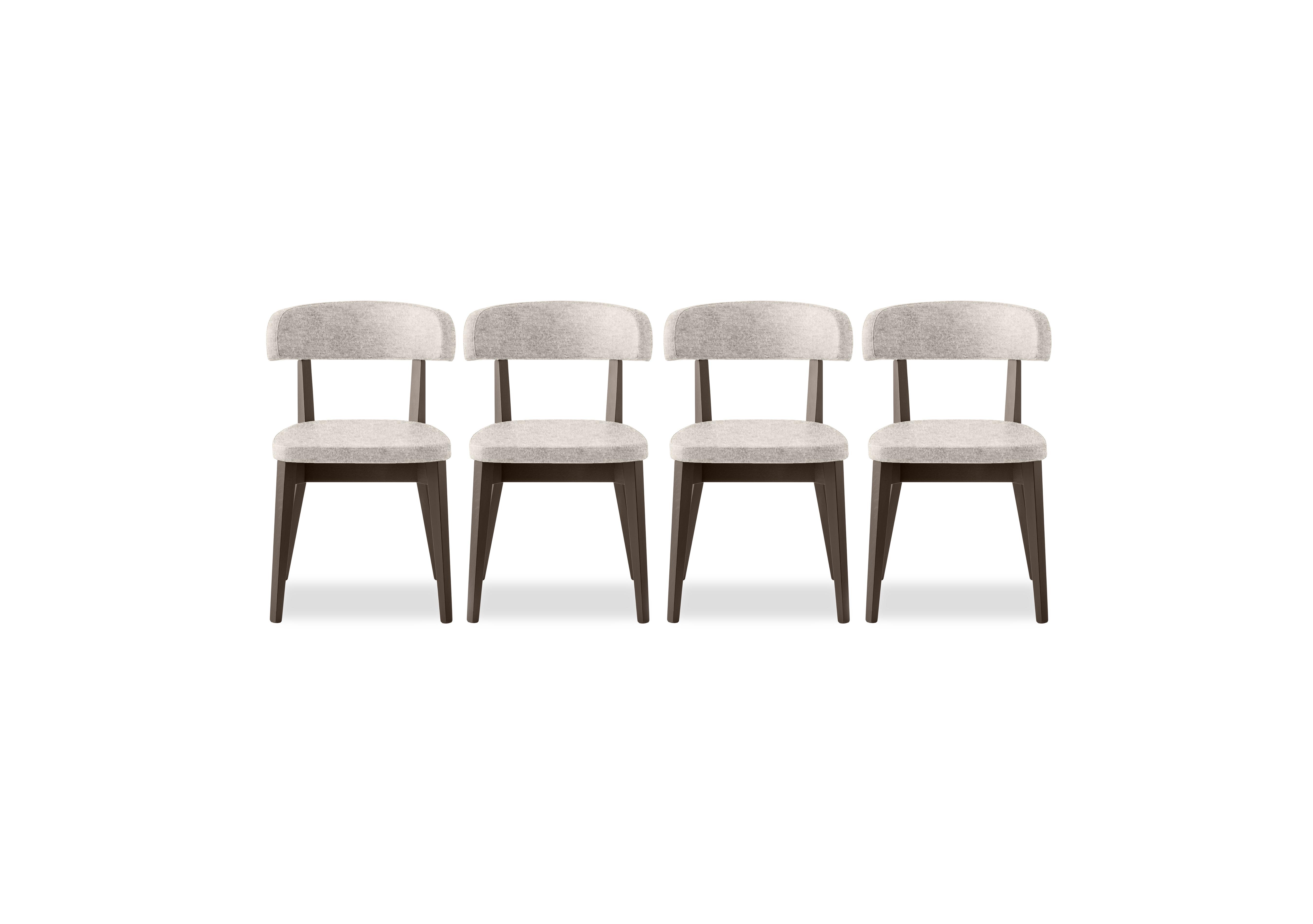 Siren Set of 4 Smoke Wooden Leg Dining Chairs in Syt -Enil Sand on Furniture Village