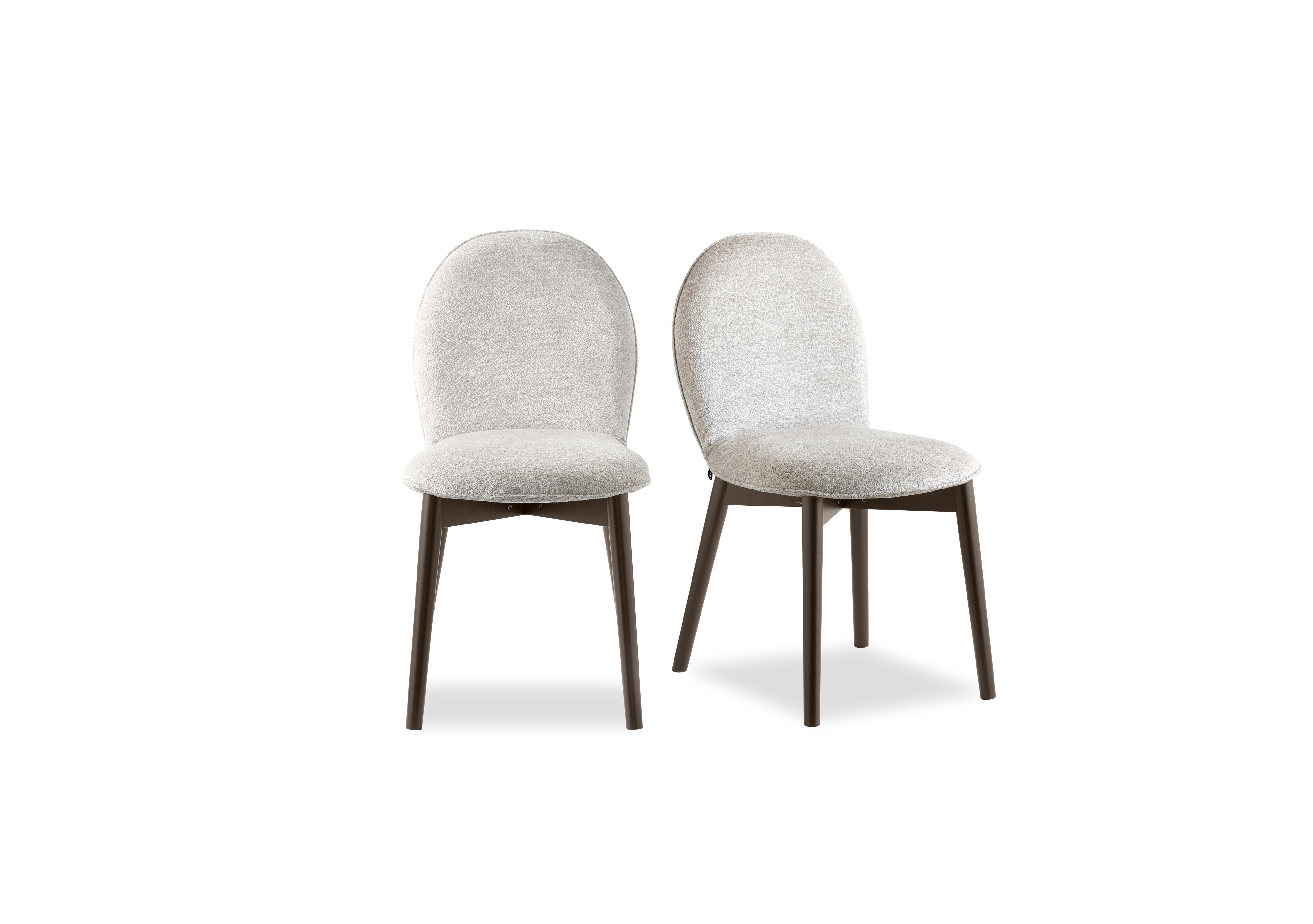 Riley Pair Of Mid Smoke Wooden Leg Dining Chairs in Syt -Enil Sand on Furniture Village