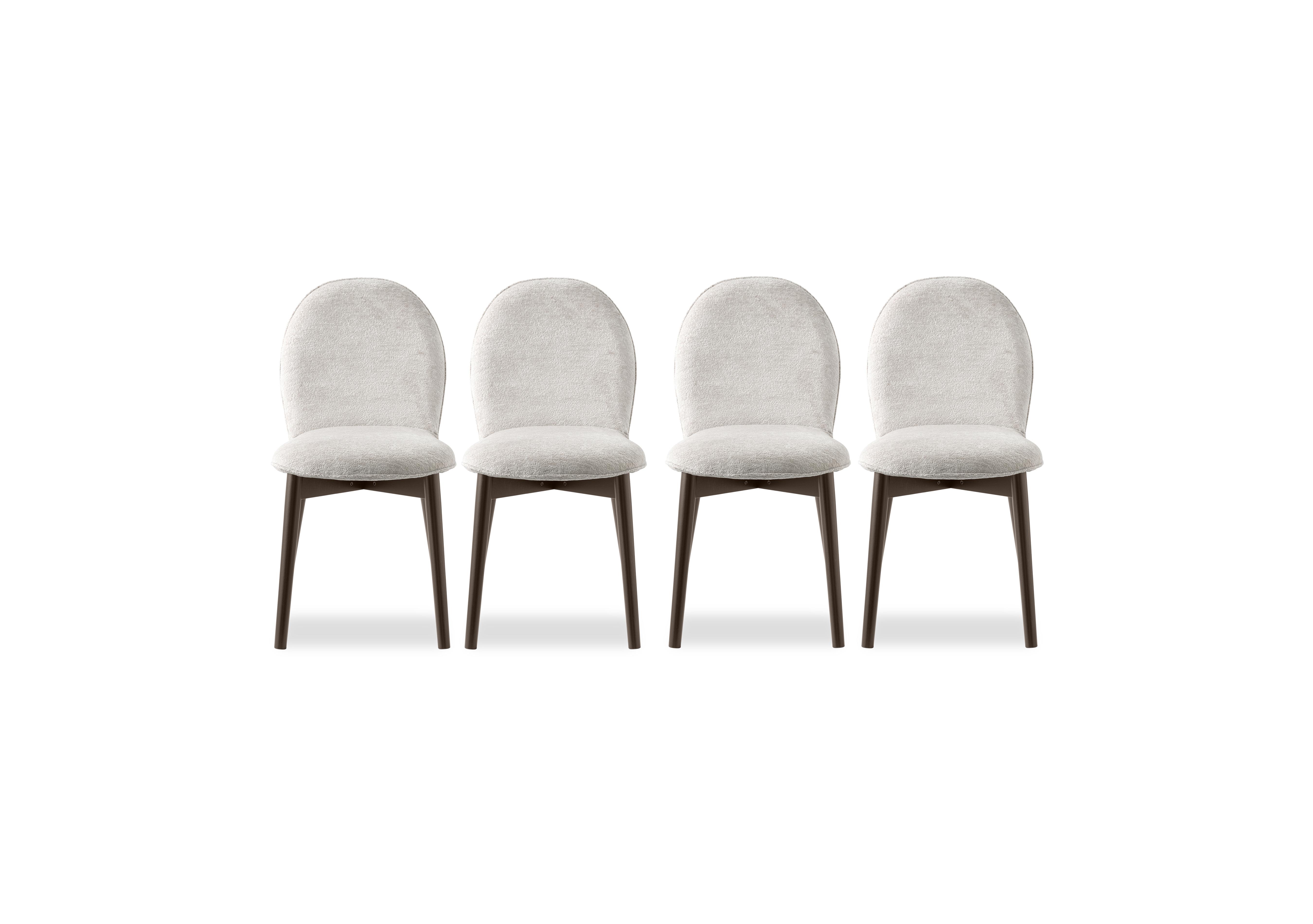 Riley Set of 4 Mid Smoke Wooden Leg Dining Chairs in Syt -Enil Sand on Furniture Village