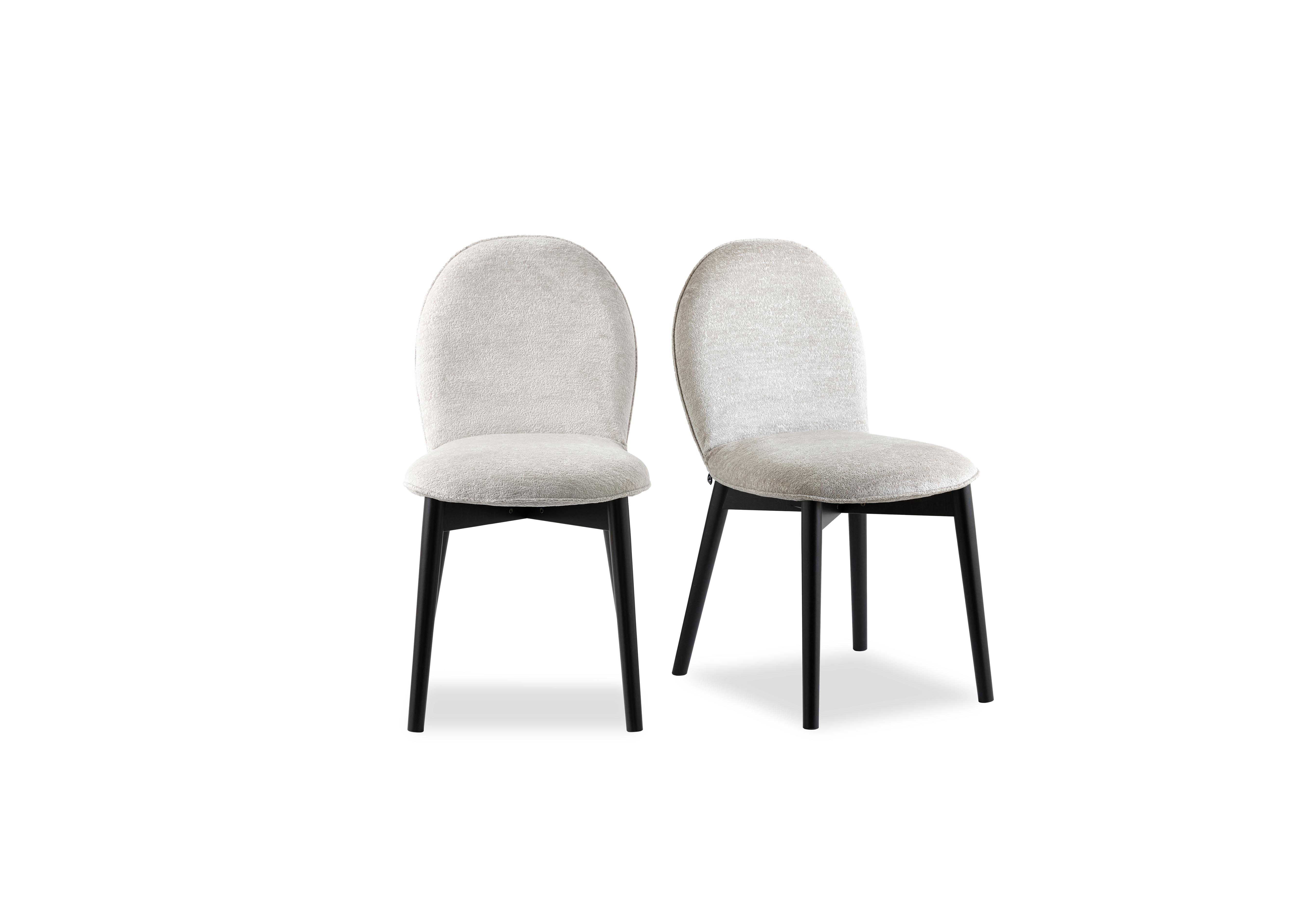 Riley Pair Of Mid Graphite Wooden Leg Dining Chairs in Syt -Enil Sand on Furniture Village