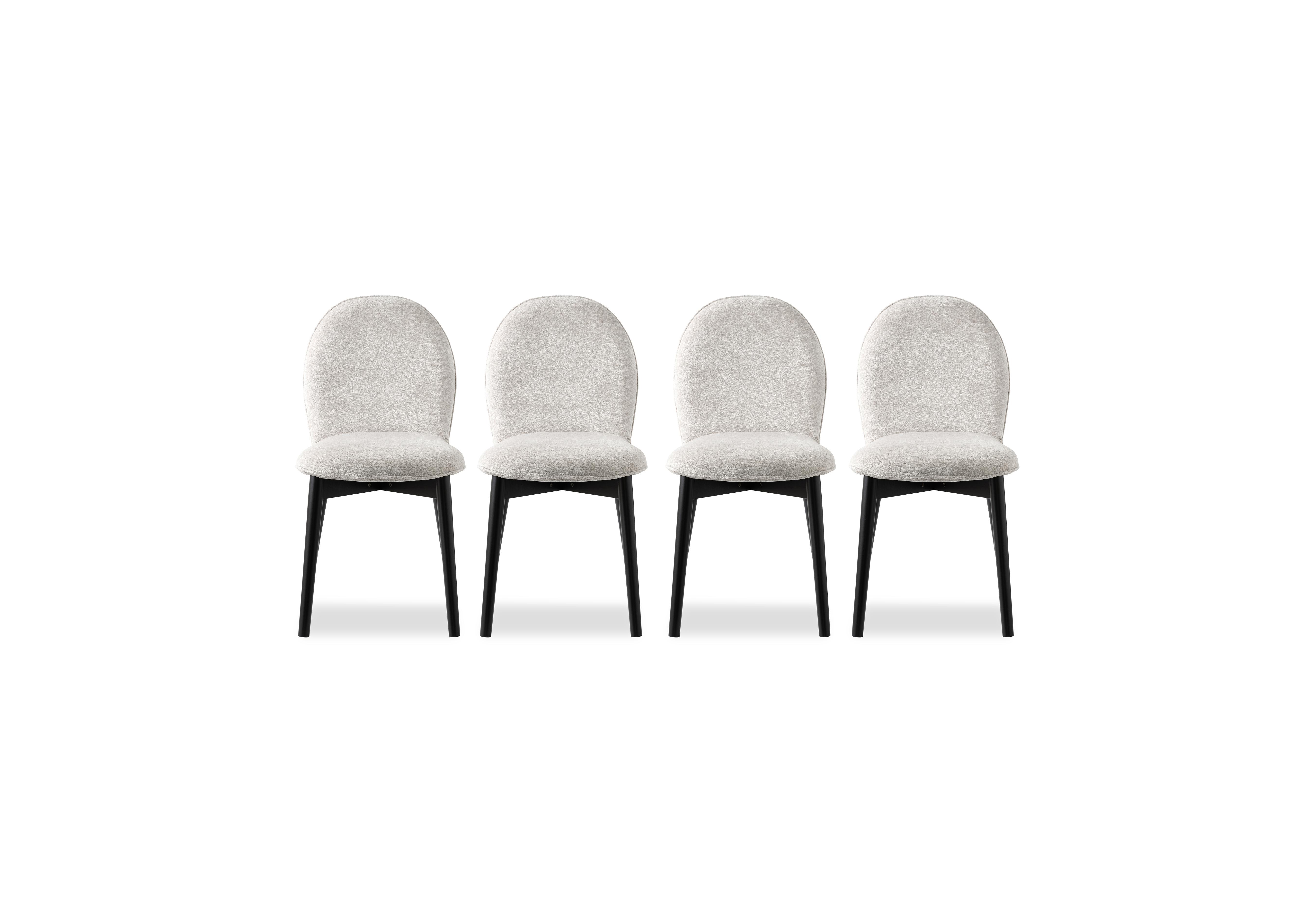 Riley Set of 4 Mid Graphite Wooden Leg Dining Chairs in Syt -Enil Sand on Furniture Village