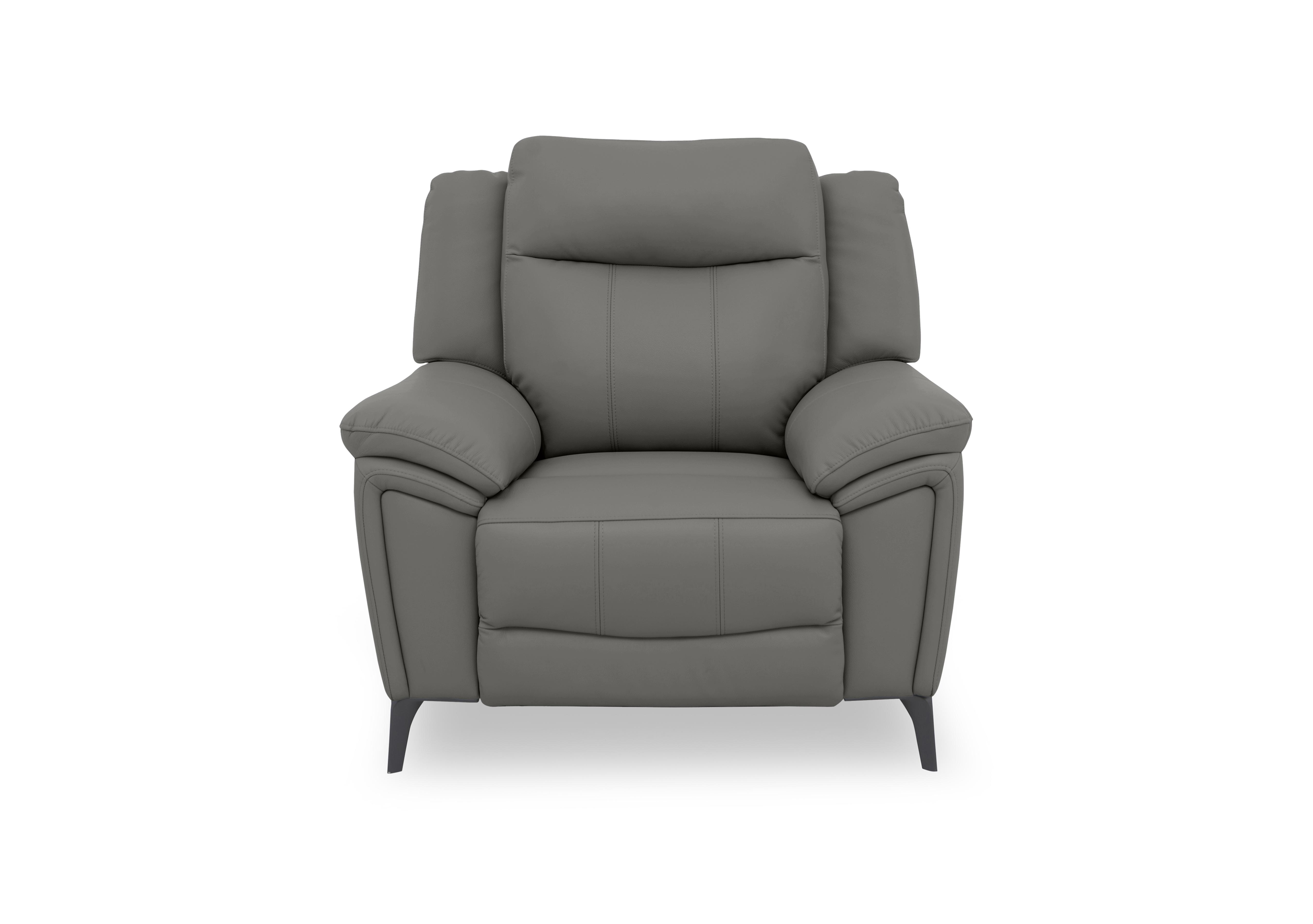 Panache Leather Power Recliner Chair with Power Headrest in Elephant Cat-40/15 on Furniture Village