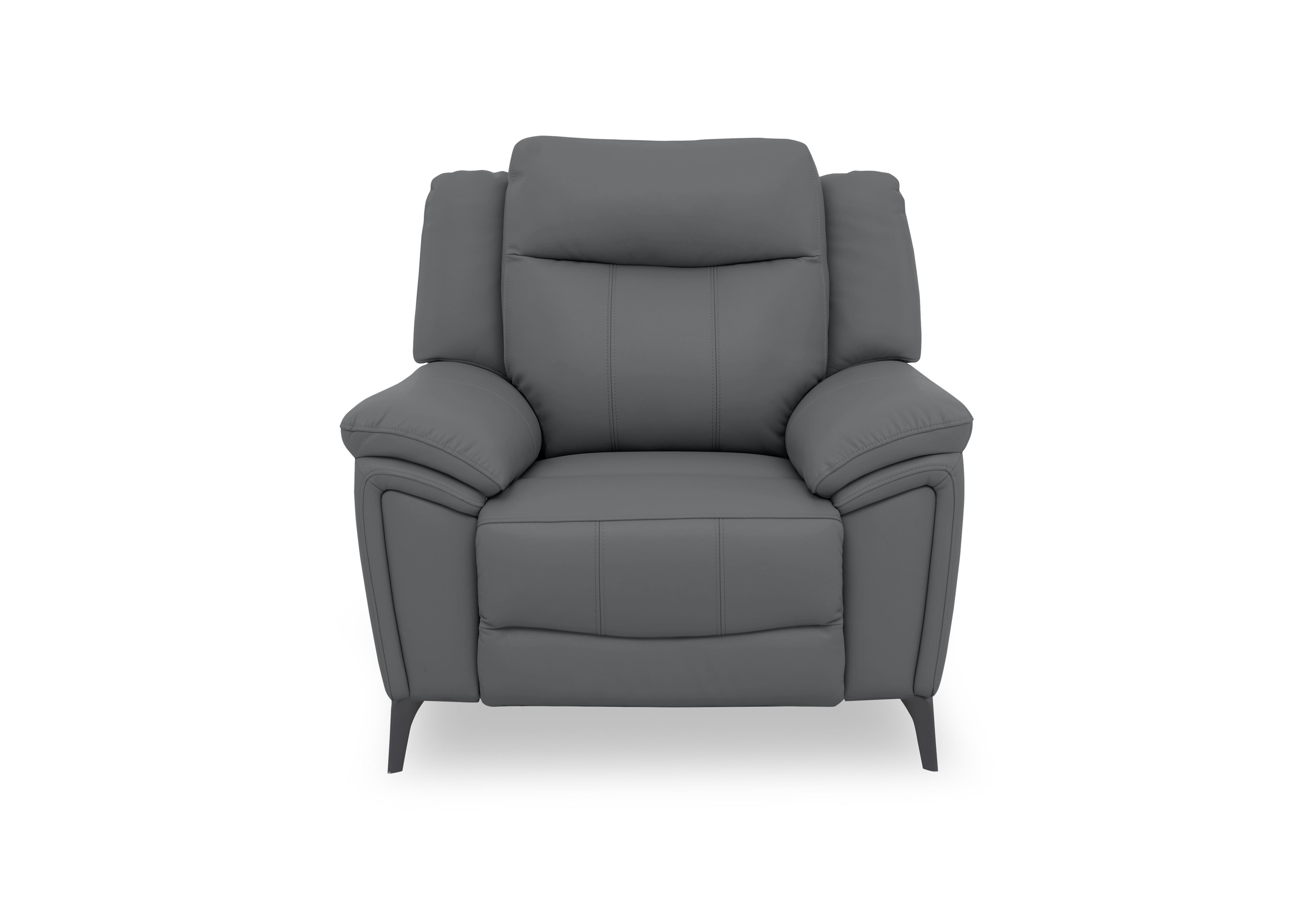Panache Leather Power Recliner Chair with Power Headrest in Granite Cat-60/33 on Furniture Village