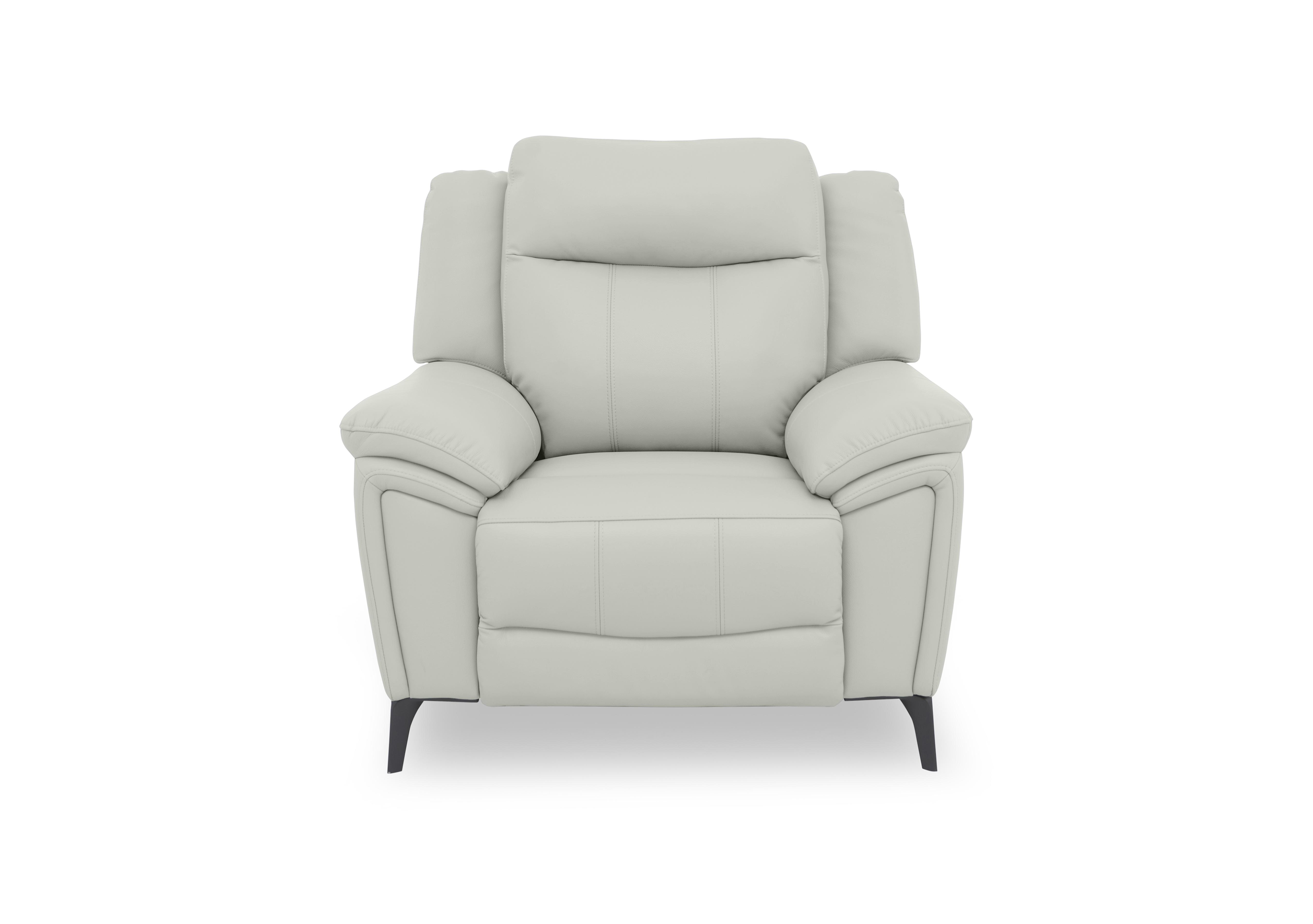 Panache Leather Power Recliner Chair with Power Headrest in Light Grey Cat-40/27 on Furniture Village