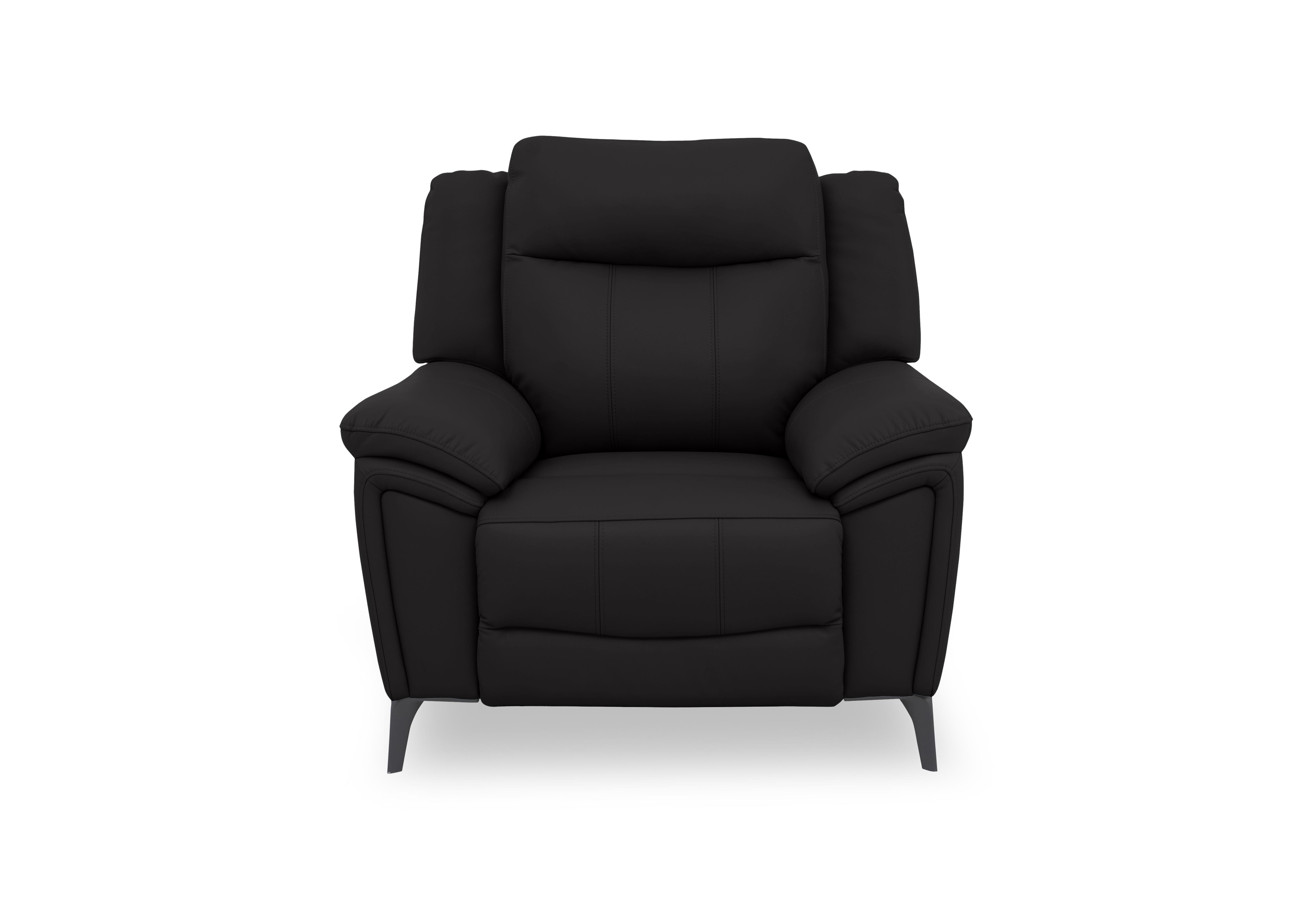 Panache Leather Chair in Jet Black Cat-40/23 on Furniture Village