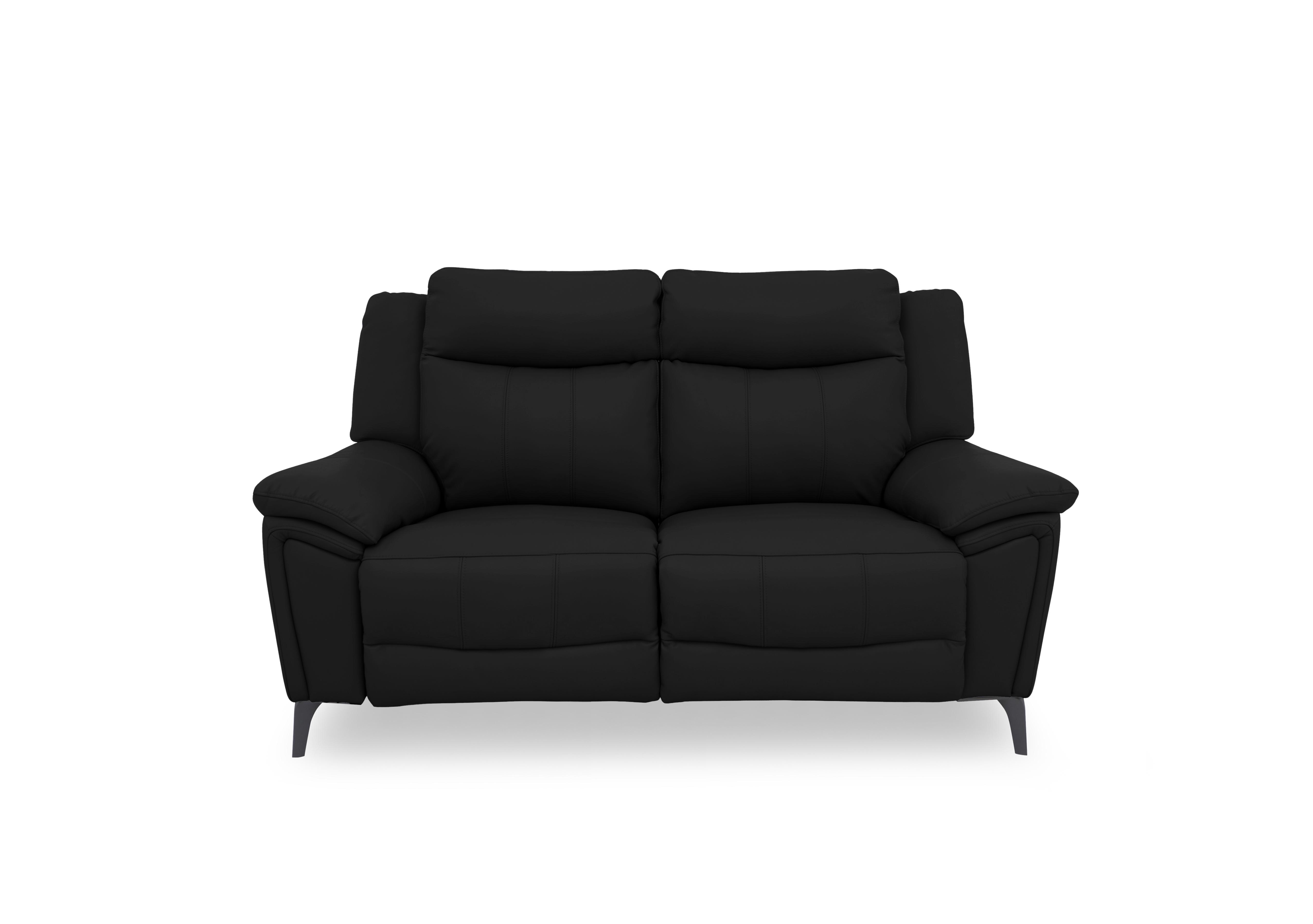 Panache Leather 2 Seater Sofa in Jet Black Cat-60/22 on Furniture Village
