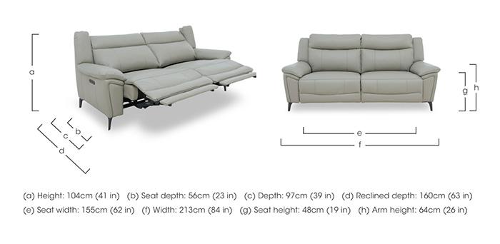 Panache Leather 3 Seater Power Recliner Sofa with Power Headrests in  on Furniture Village
