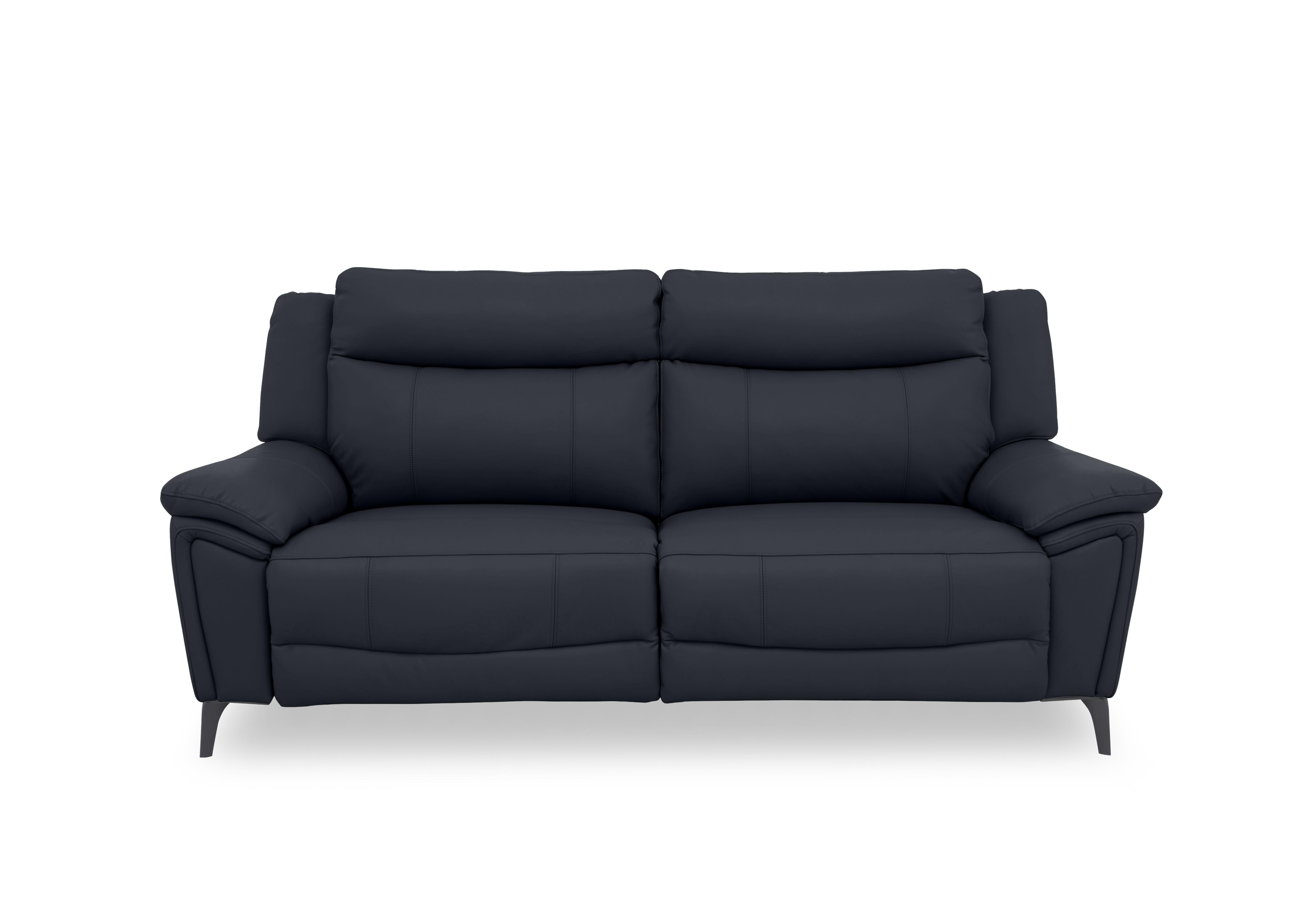 Panache Leather 3 Seater Power Recliner Sofa with Power Headrests in Navy Cat-60/24 on Furniture Village