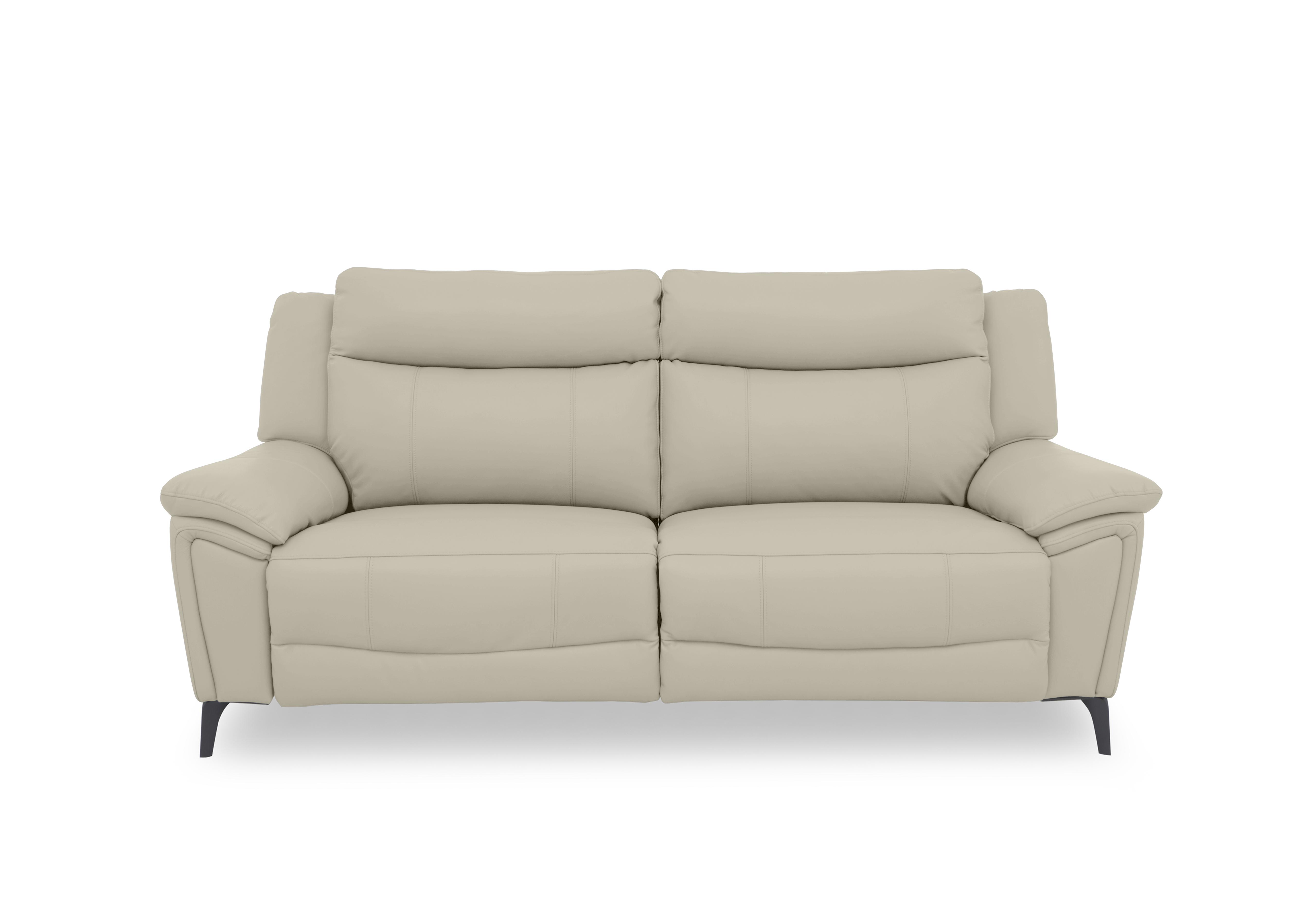 Panache Leather 3 Seater Sofa in Bone China Cat-60/05 on Furniture Village