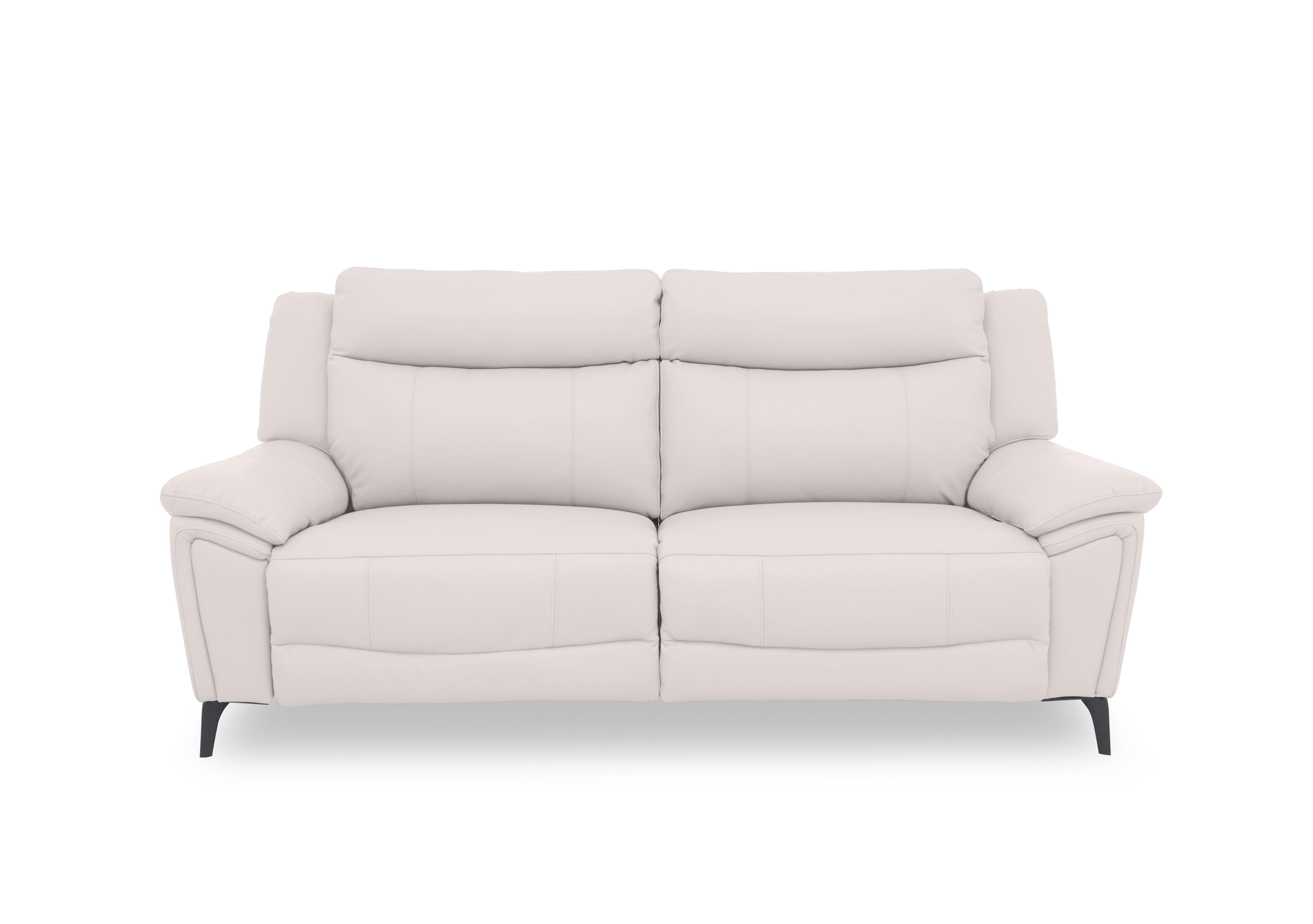 Panache Leather 3 Seater Sofa in Cotton Cat-40/13 on Furniture Village