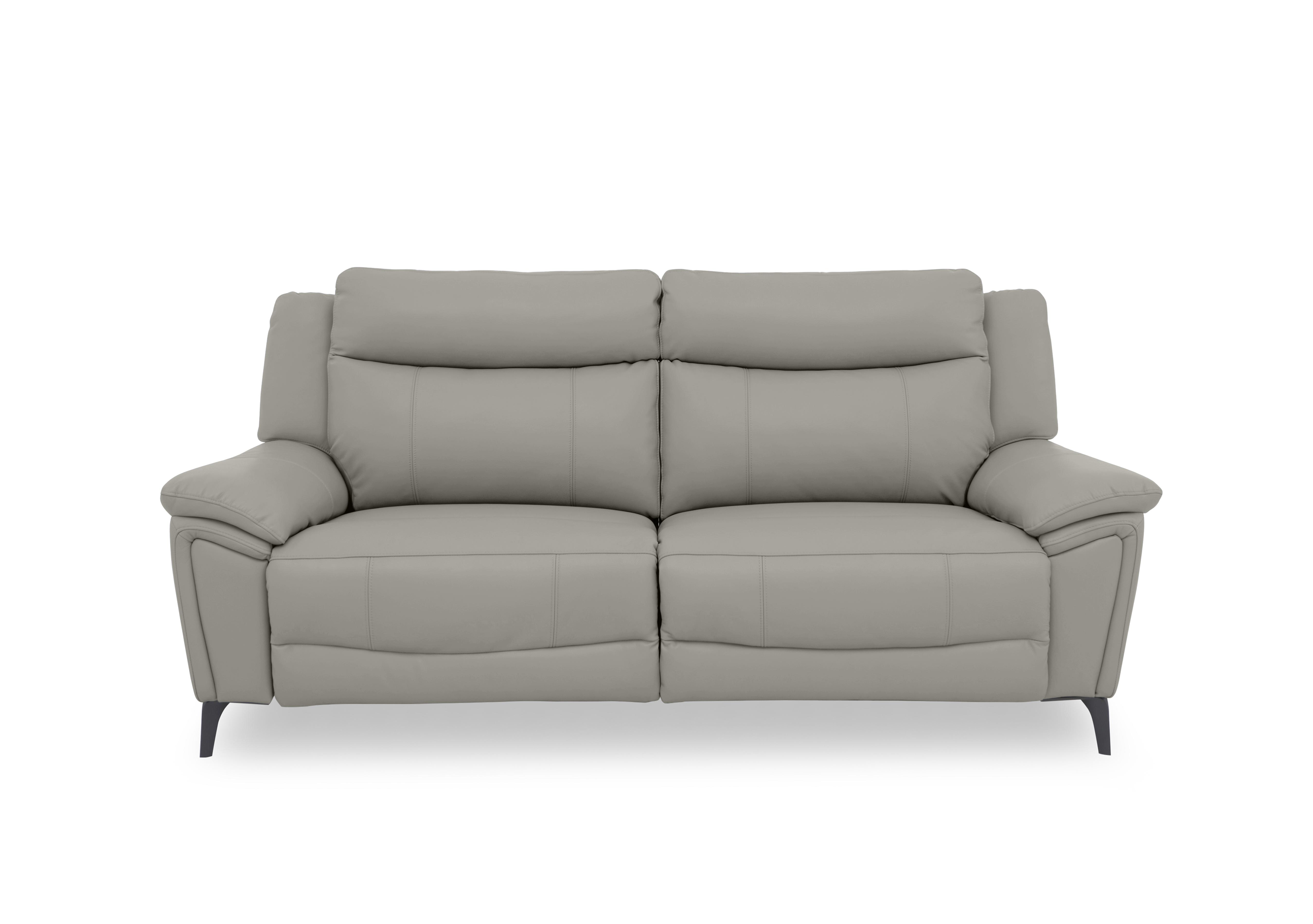 Panache Leather 3 Seater Sofa in New Grey Cat-60/28 on Furniture Village