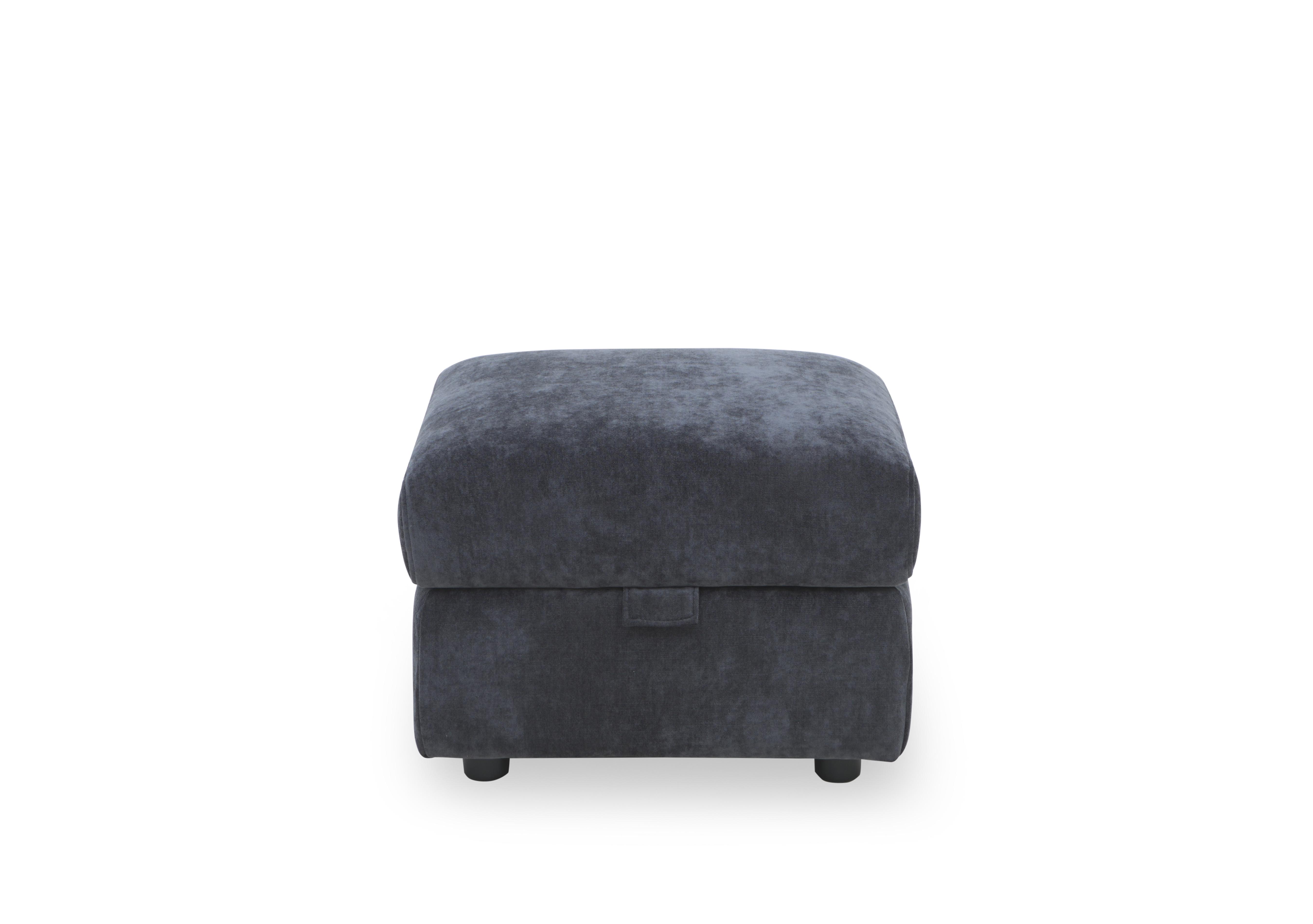 Panache Fabric Storage Footstool in Manhattan Indigo 58009 on Furniture Village